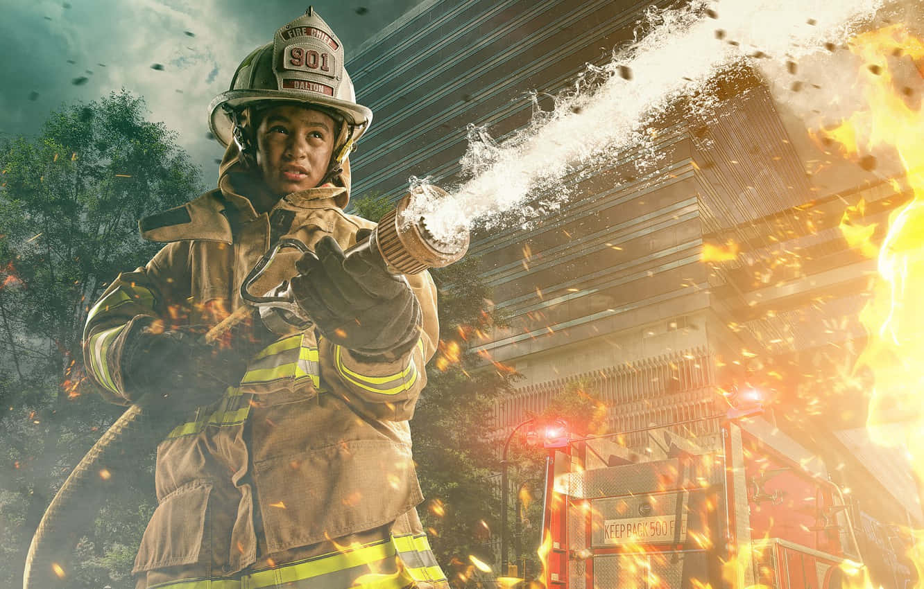 Fire Department, firefighter, full gear, HD Desktop Wallpaper