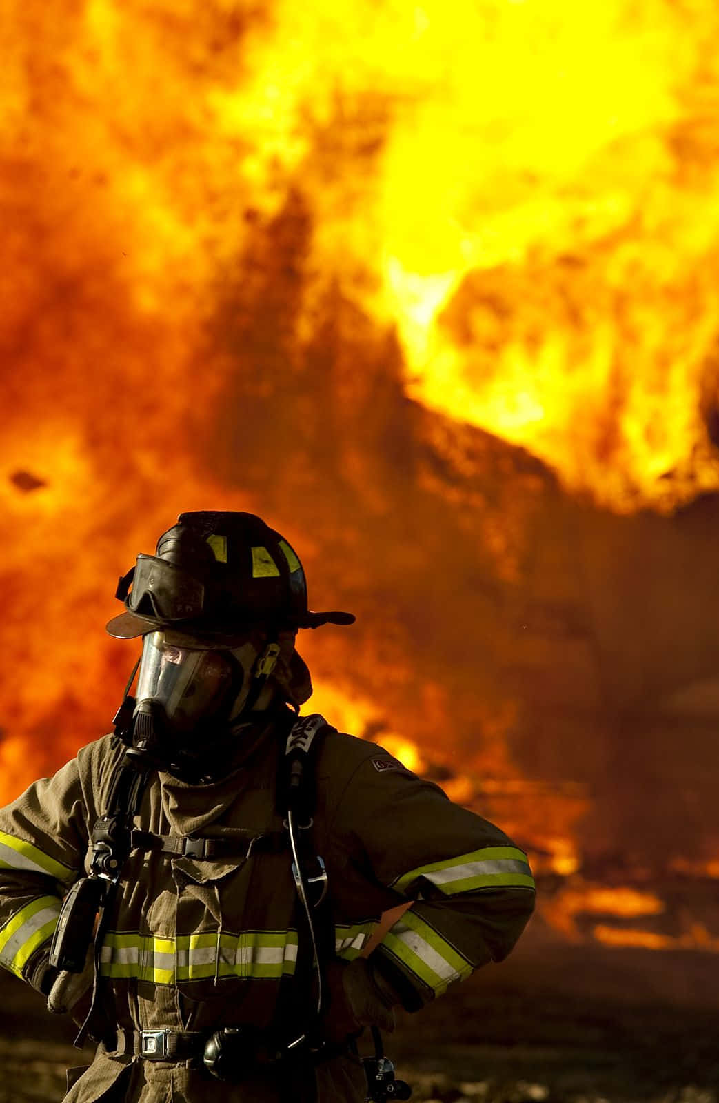 Fire Department, firefighter, full gear, HD Phone Wallpaper