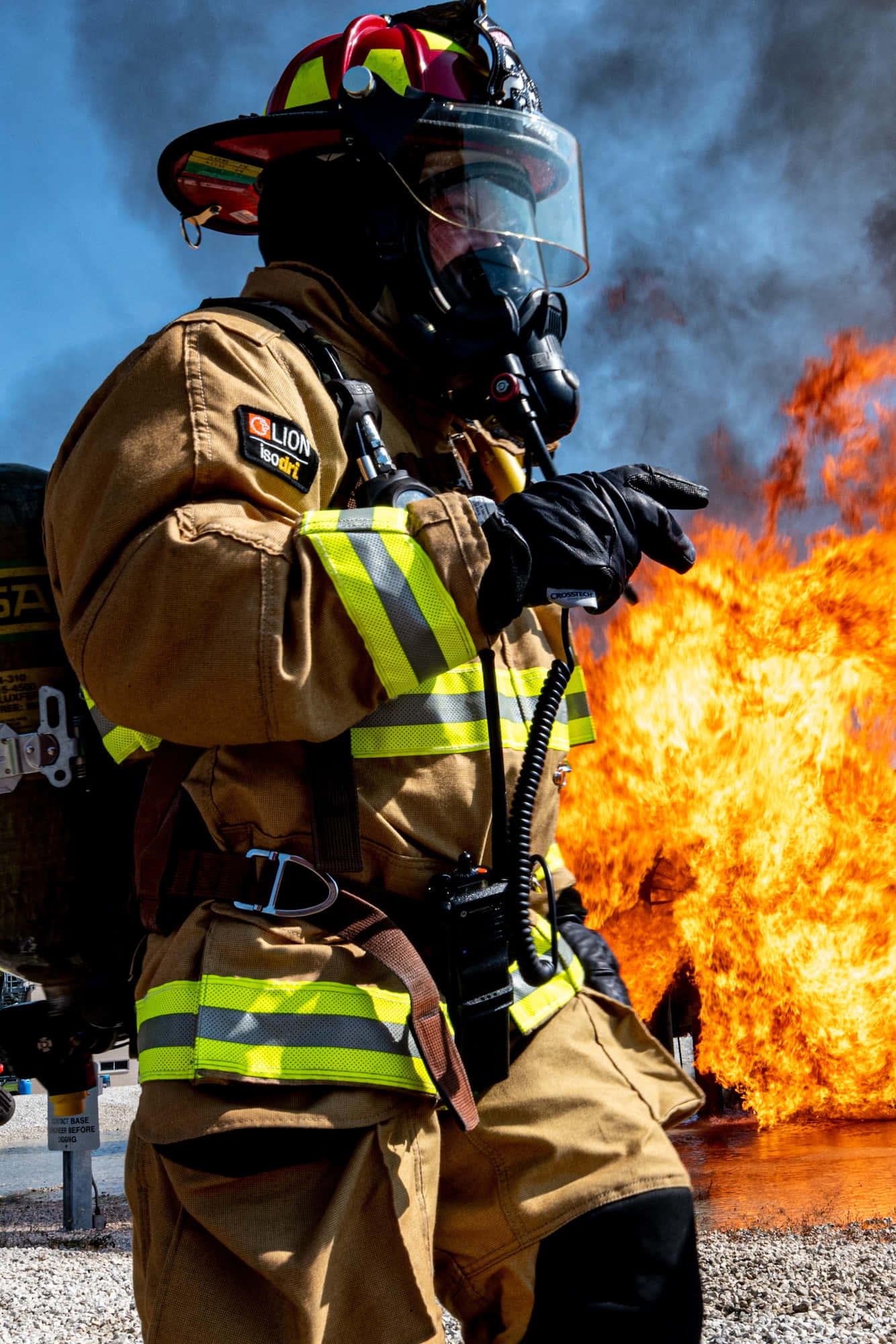 Fire Department, firefighter, full gear, Full HD Phone Wallpaper