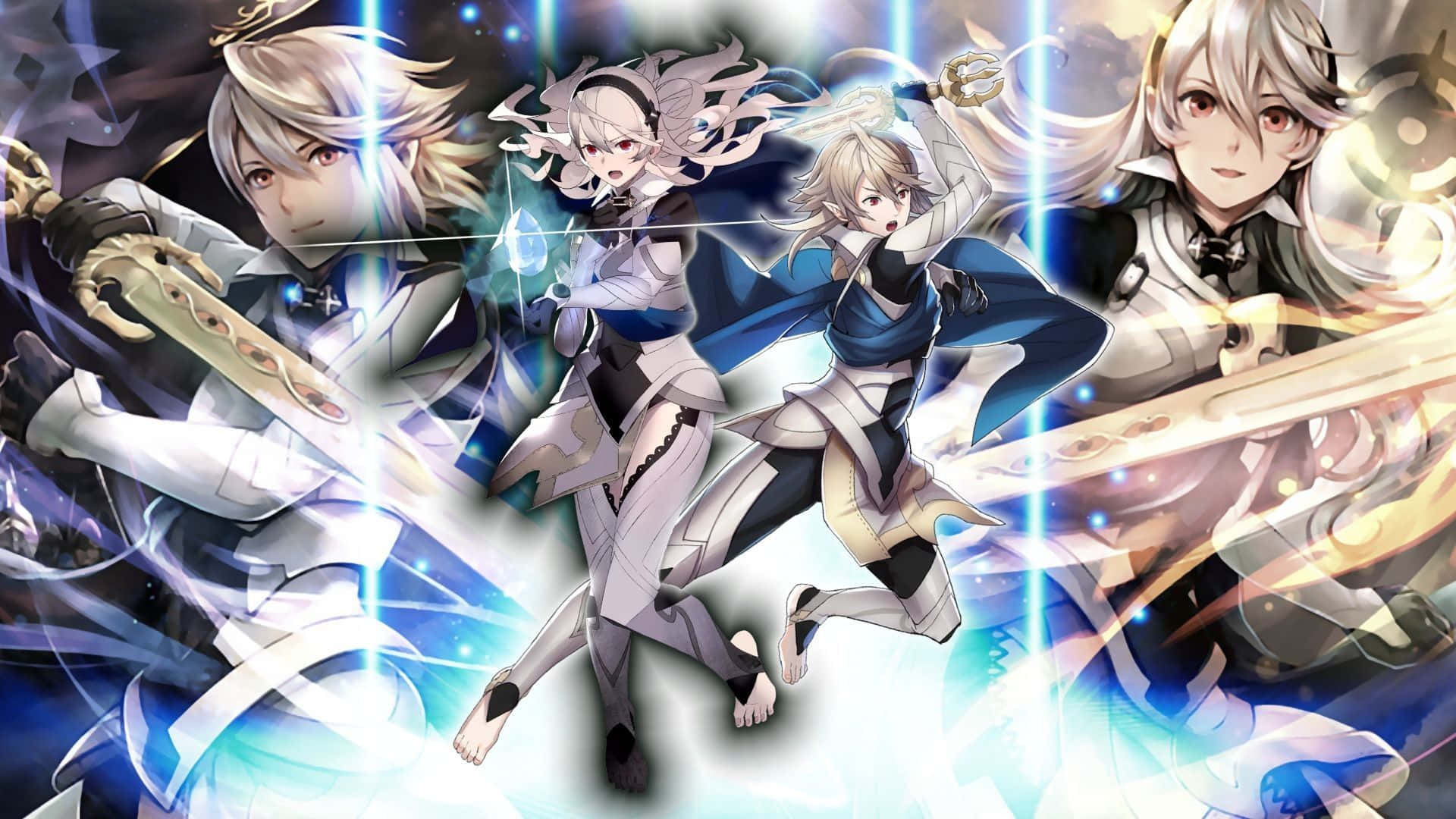 Fire Emblem Fates, anime characters, glowing swords, Full HD Desktop Wallpaper