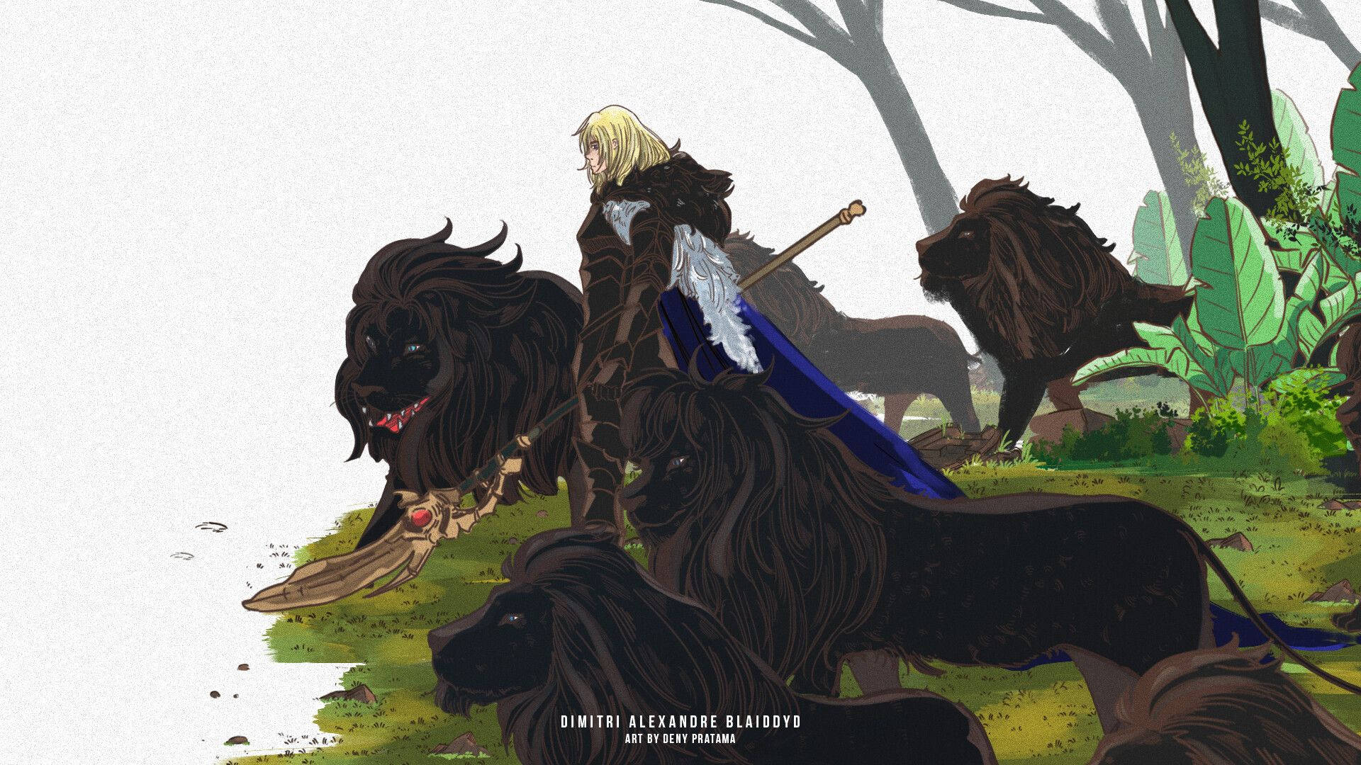 Fire Emblem Three Houses, blonde knight, dark armor, Full HD Desktop Wallpaper