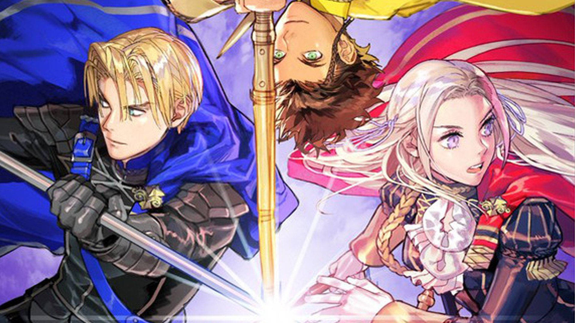 Fire Emblem Three Houses, anime warriors, dynamic battle scene, Full HD Desktop Wallpaper