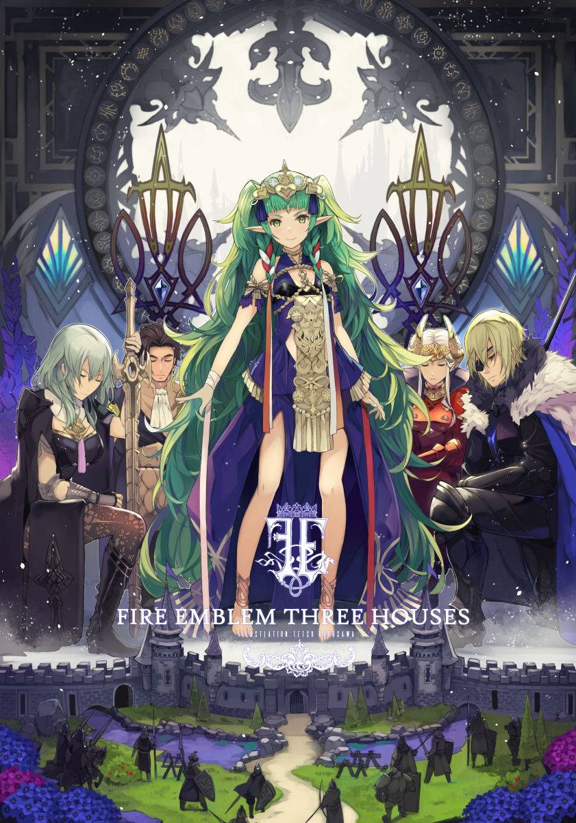 Fire Emblem Three Houses, regal elf queen, green hair, SD Phone Wallpaper