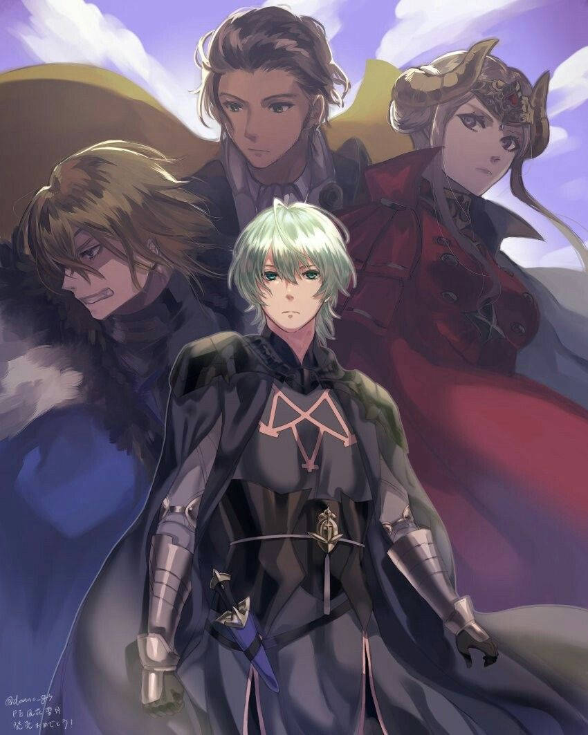 Fire Emblem Three Houses, pastel art, anime characters, SD Phone Wallpaper