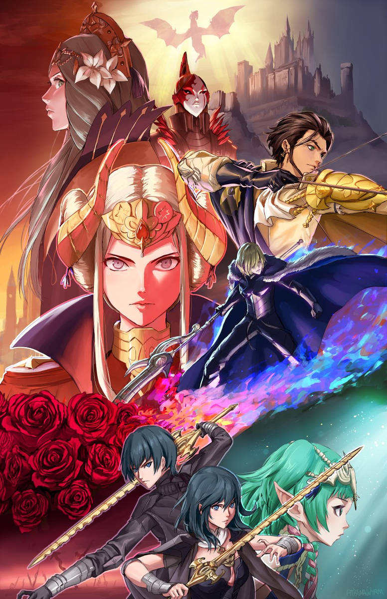 Fire Emblem Three Houses, fantasy warriors, swords, SD Phone Wallpaper