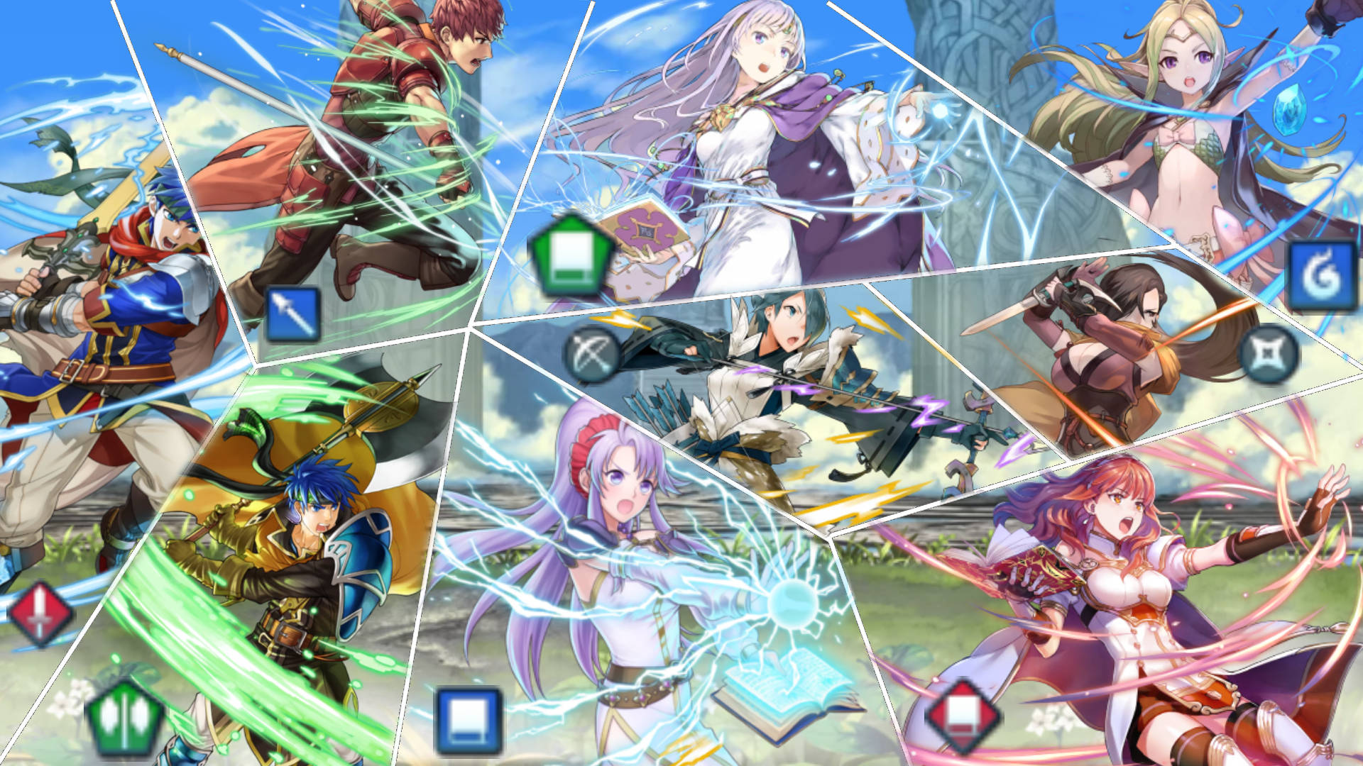 polygon heroes, fire emblem, anime characters, Full HD Desktop Wallpaper