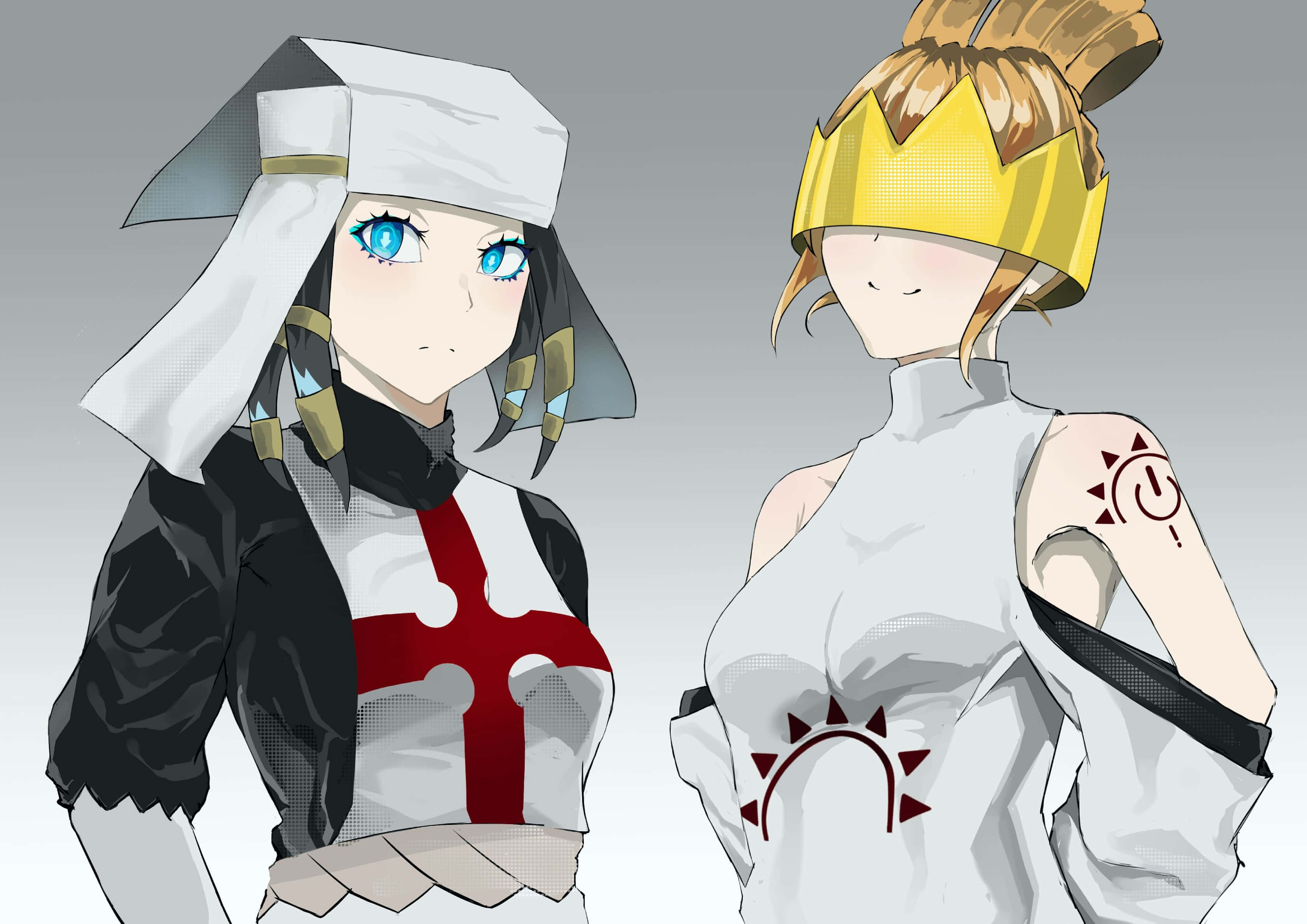 Haumea, Fire Force, red cross, 2K Desktop Wallpaper