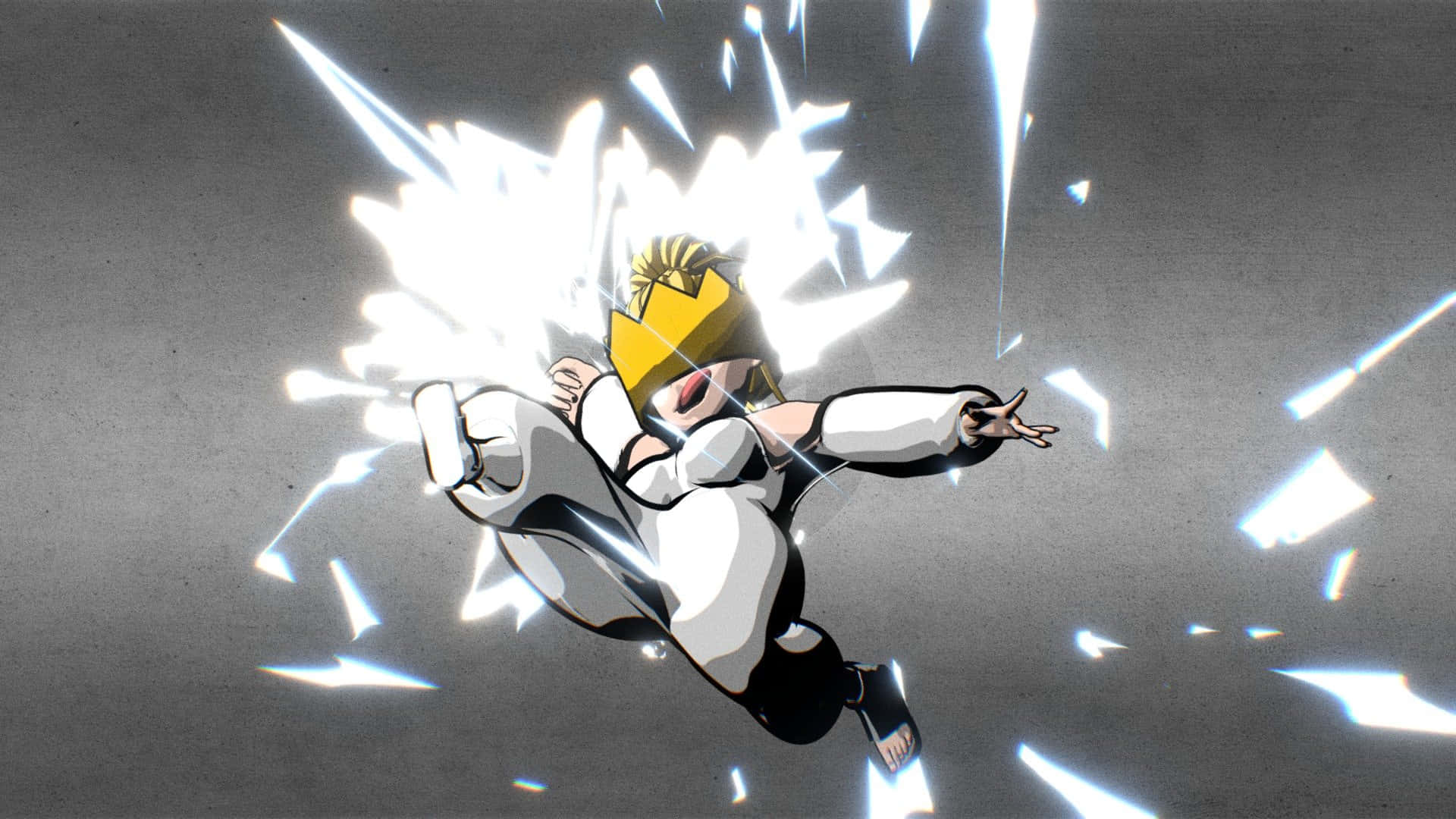 Fire Force Haumea, spiky yellow hair, white suit, Full HD Desktop Wallpaper