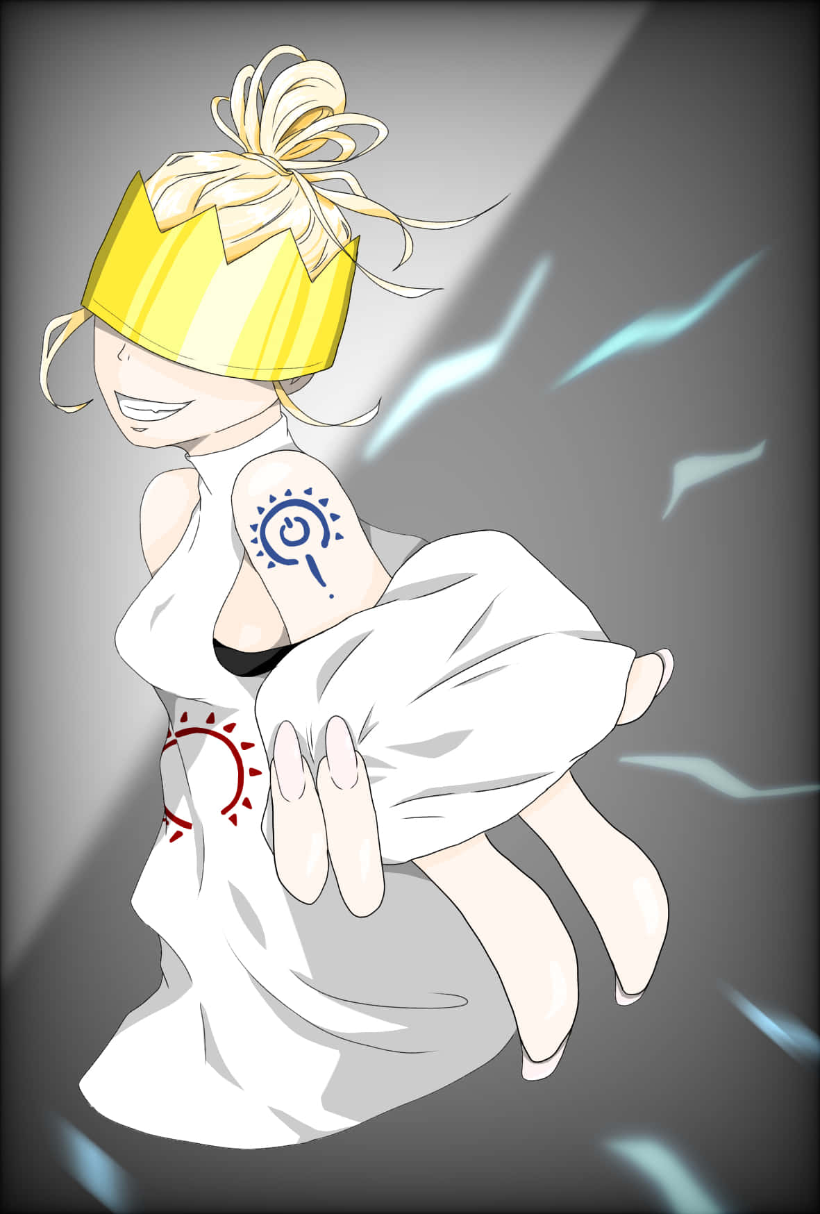 Fire Force Haumea, yellow crown, white robe, HD Phone Wallpaper