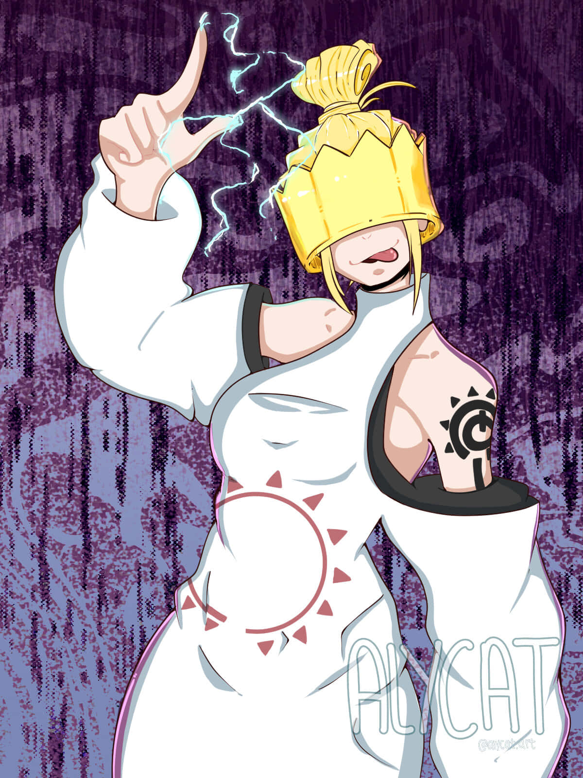 Fire Force Haumea, yellow crown, white outfit, HD Phone Wallpaper