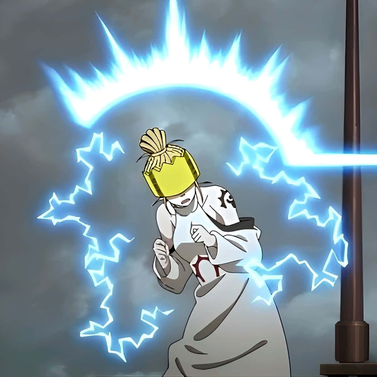 Fire Force Haumea, electrokinesis, white robe, SD Desktop Wallpaper