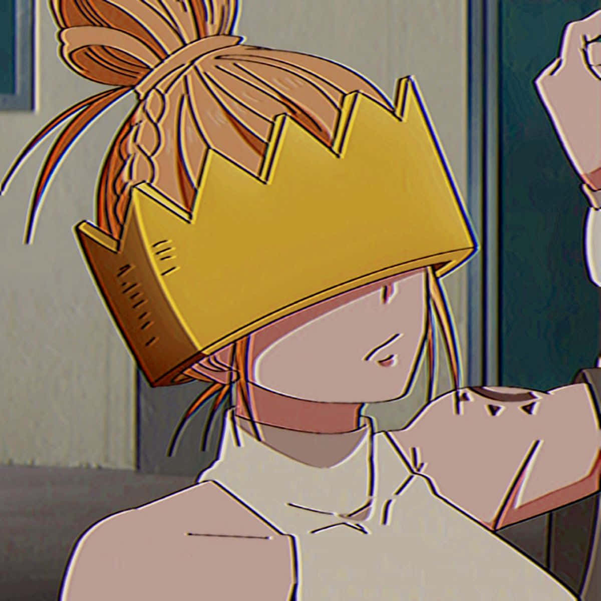Fire Force Haumea, golden crown, orange hair, SD Desktop Wallpaper