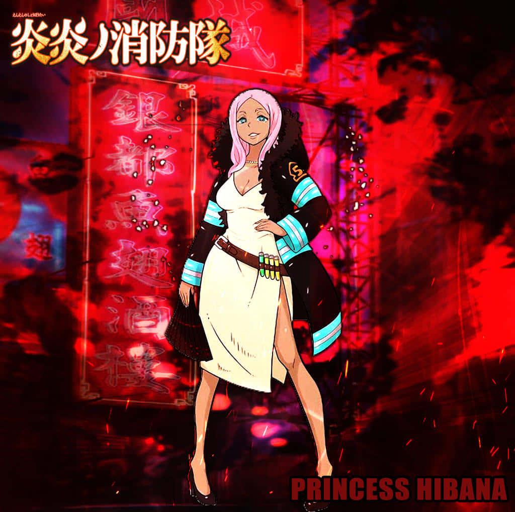 Fire Force, Hibana, pink-haired anime princess, SD Desktop Wallpaper