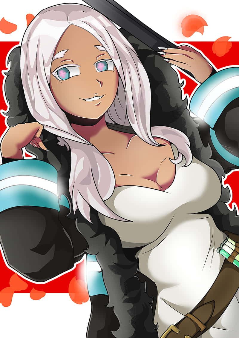 Fire Force Hibana, anime girl, silver hair, SD Phone Wallpaper
