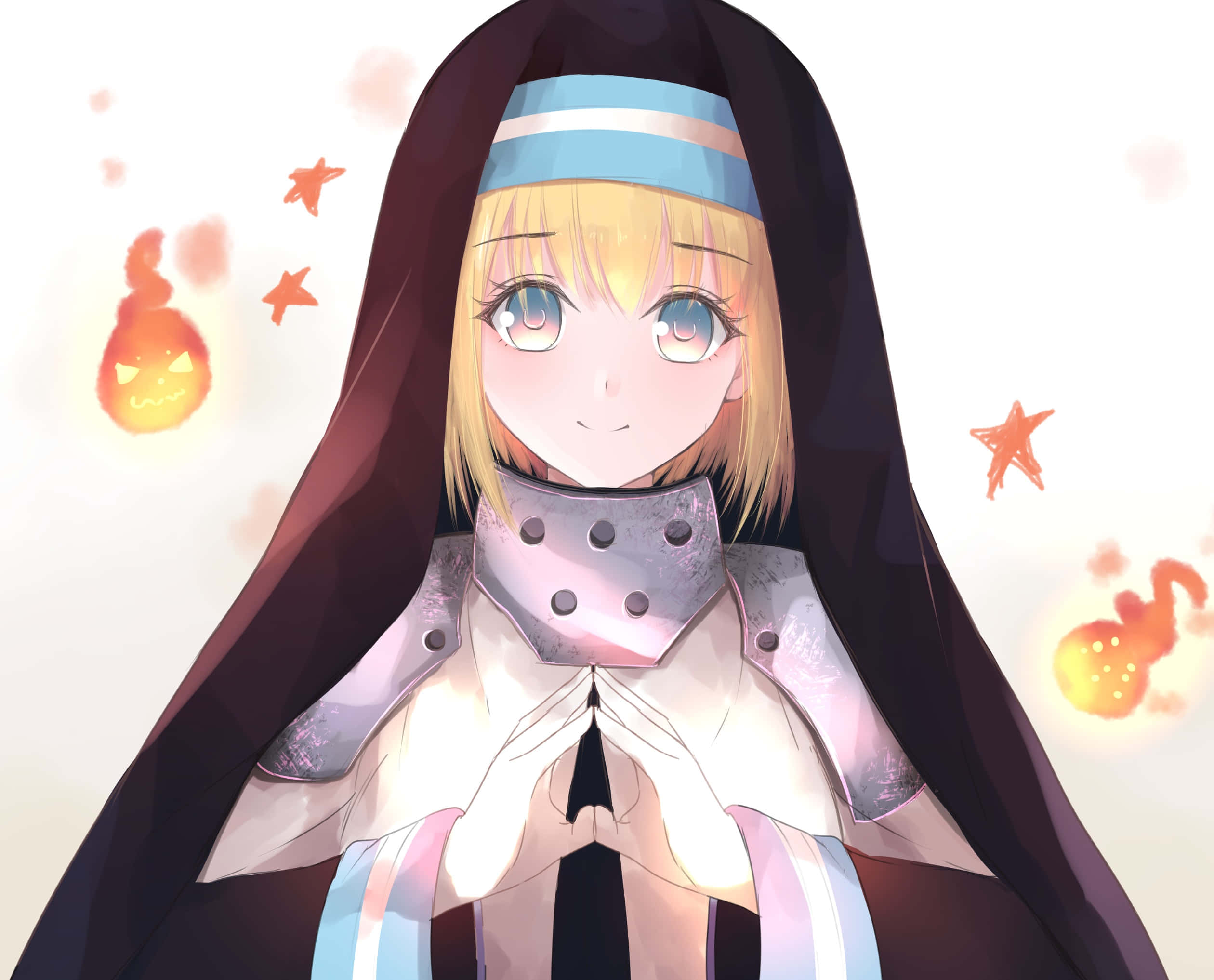 Fire Force Iris, anime girl, dark hooded robe, Full HD Desktop Wallpaper