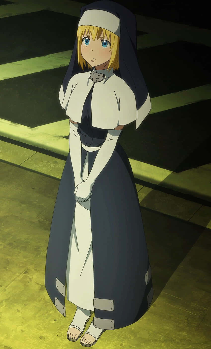 Fire Force Iris, nun outfit, blonde hair, HD Phone Wallpaper