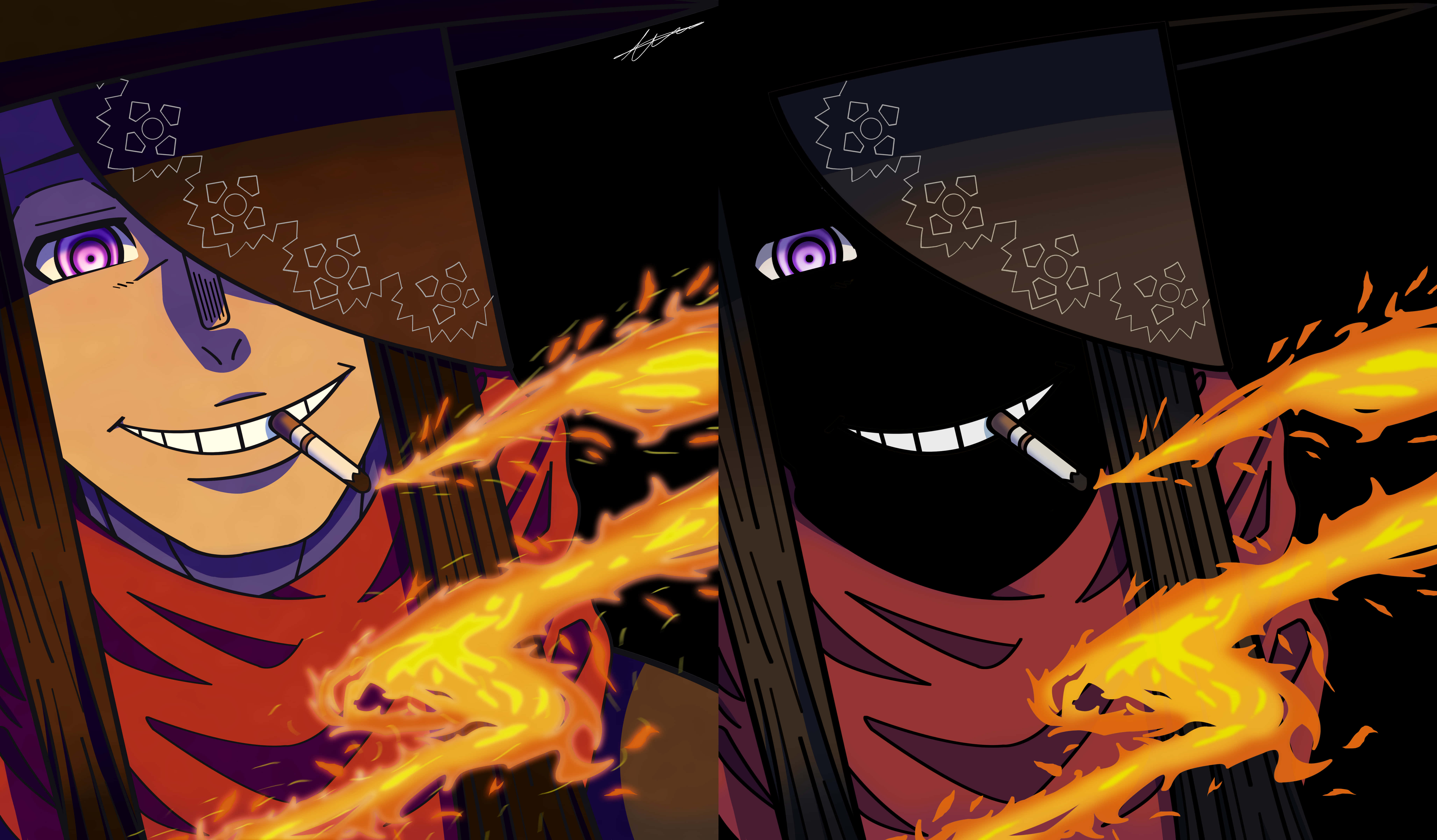 Fire Force Joker, purple eyes, bandanas, 5K Desktop Wallpaper
