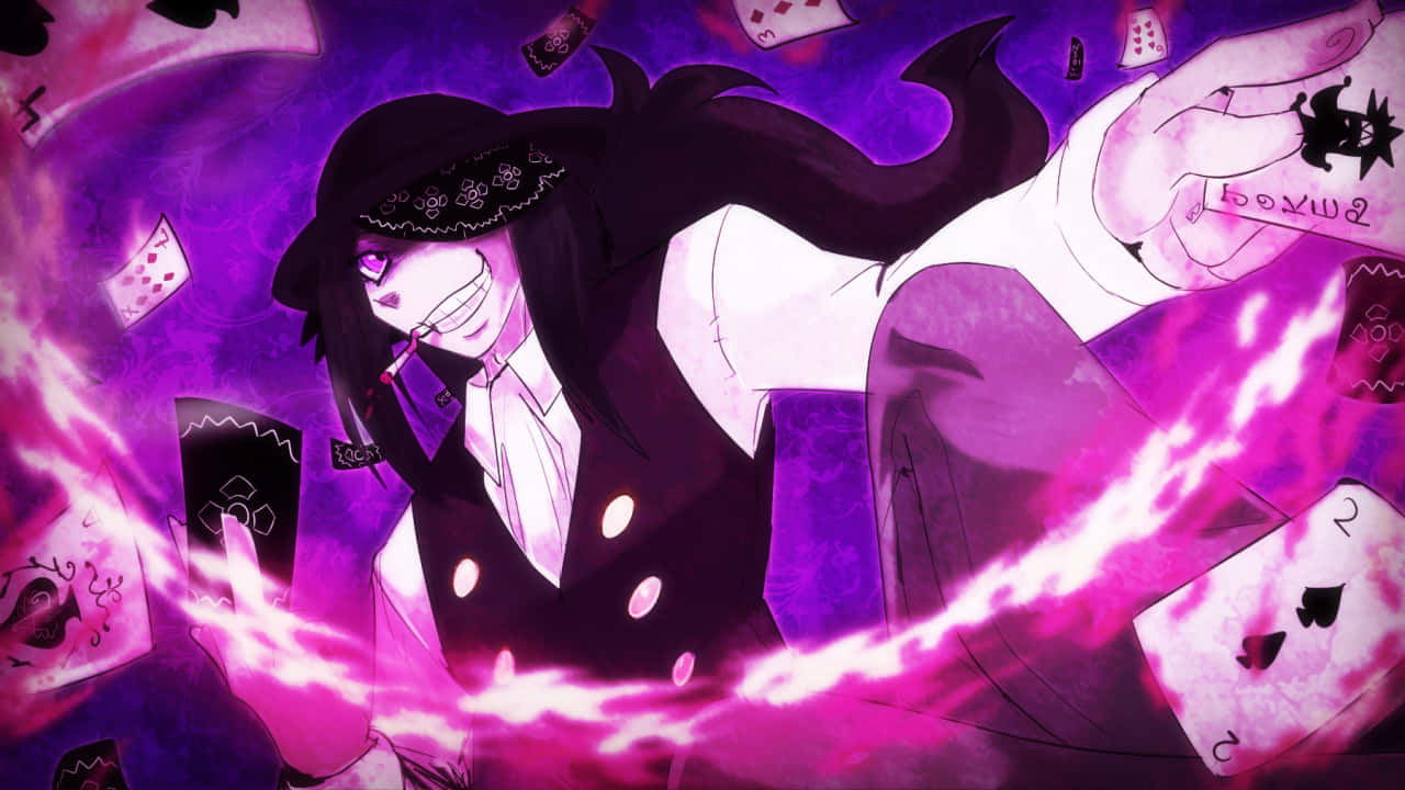 Fire Force Joker, long black hair, hat, HD Desktop Wallpaper