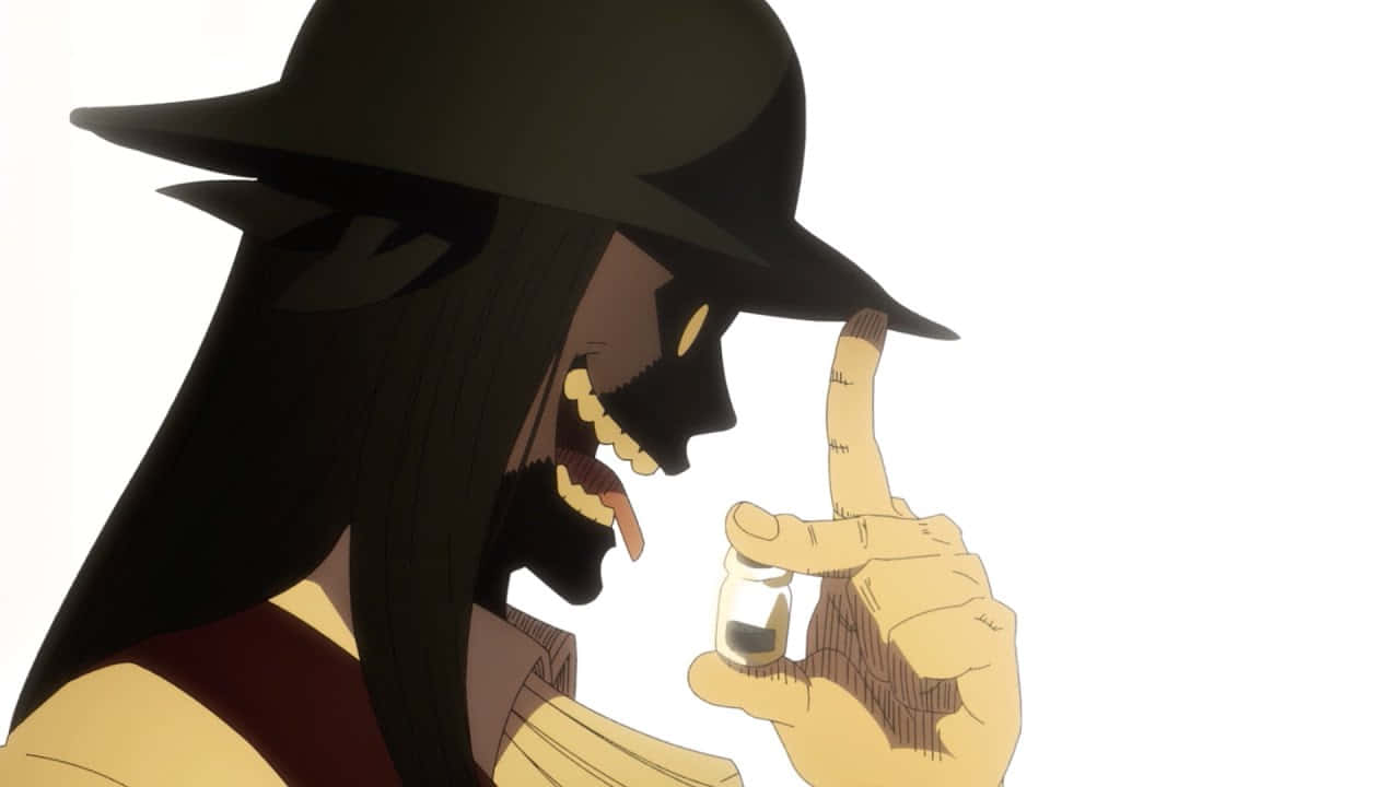 Fire Force Joker, black hat, glowing eyes, HD Desktop Wallpaper