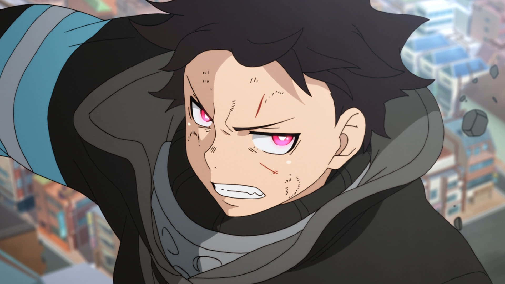 Fire Force, Joker, spiky black hair, Full HD Desktop Wallpaper