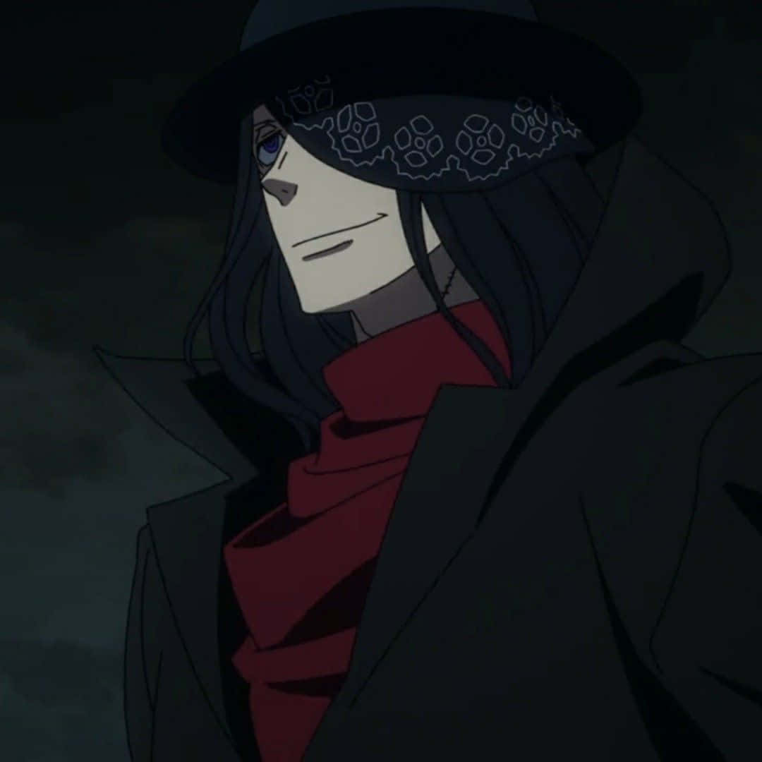 Fire Force Joker, black hat, red scarf, SD Desktop Wallpaper