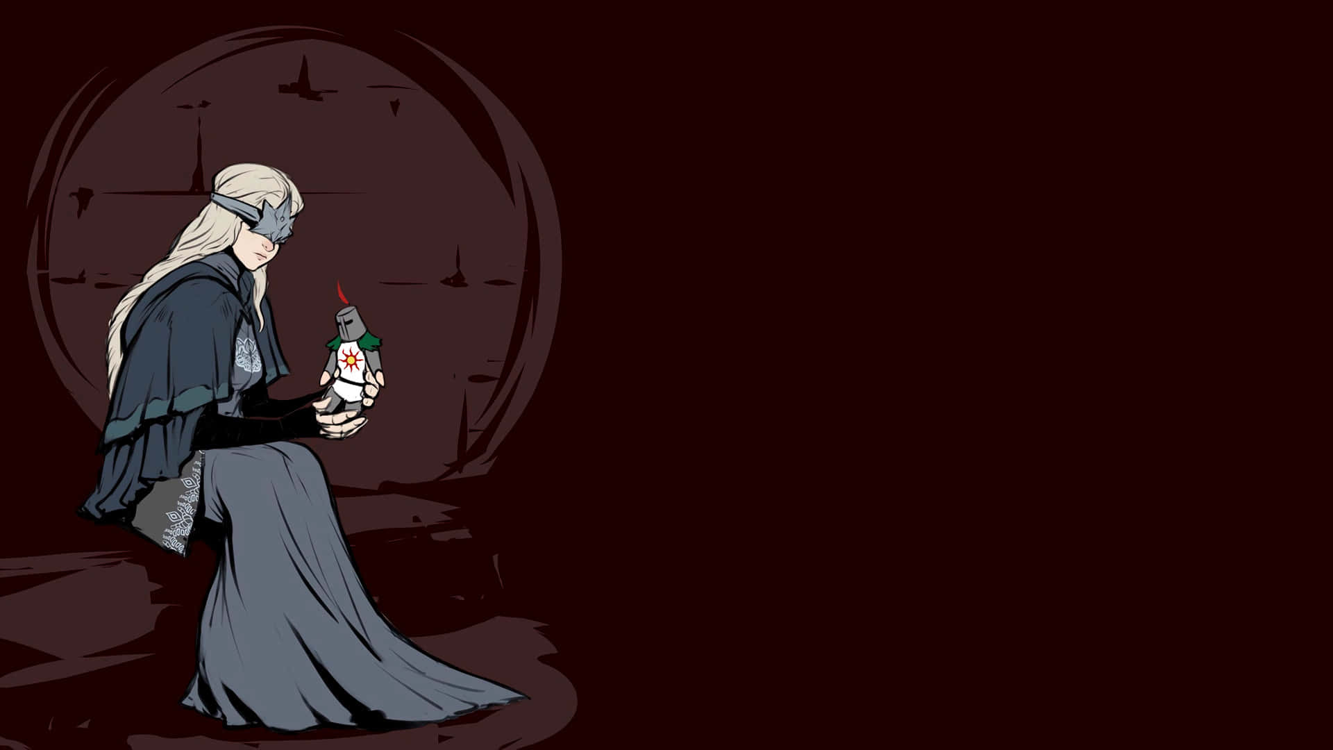 Fire Keeper, crimson-hued night, glowing bottle, Full HD Desktop Wallpaper