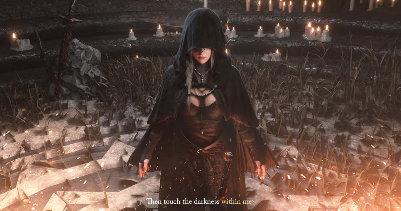Fire Keeper, hooded figure, dark robes, HD Desktop Wallpaper