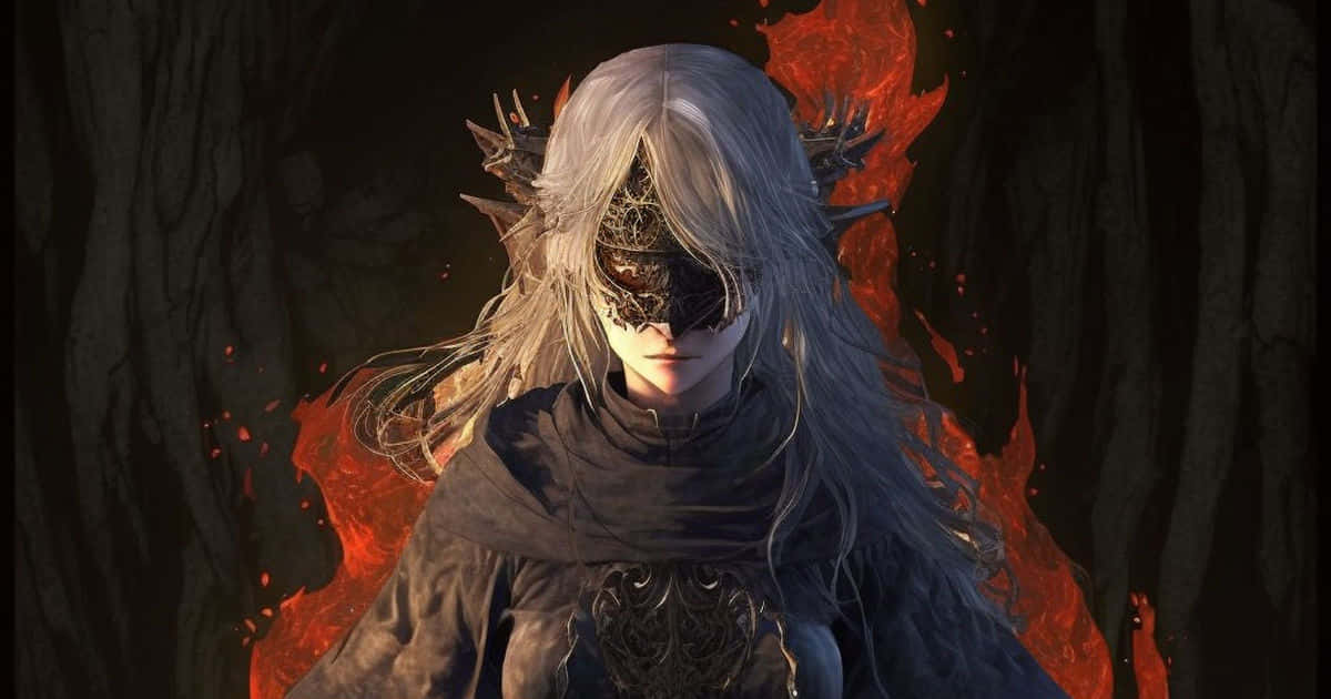 Fire Keeper, silver hair, ornate armor, SD Desktop Wallpaper