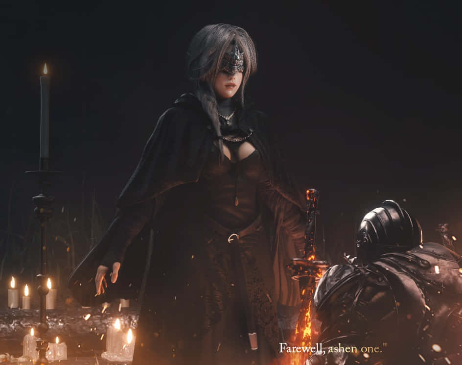 Fire Keeper, mystical forest, masked warrior, SD Desktop Wallpaper