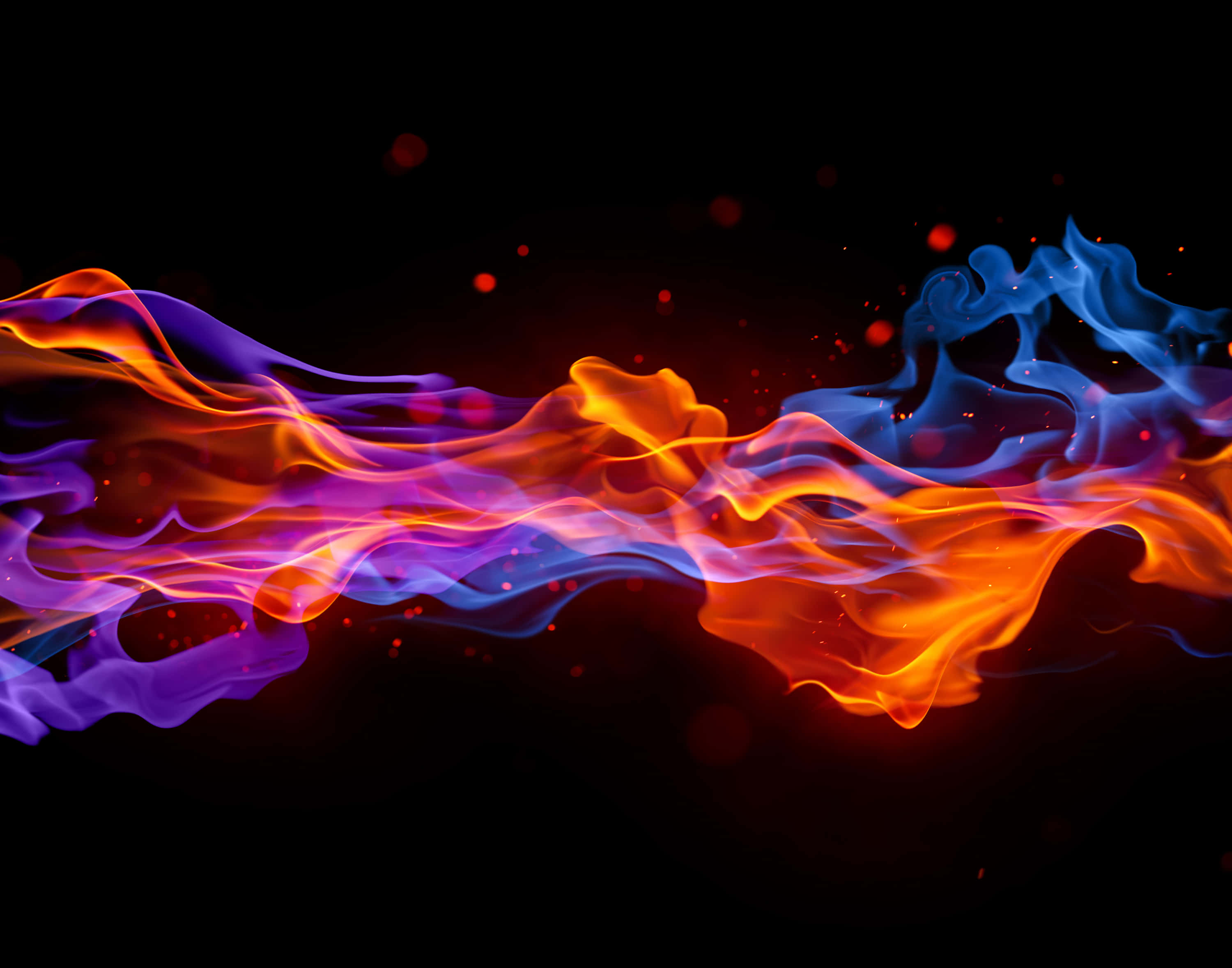 blue, red, orange, 2K Desktop Wallpaper