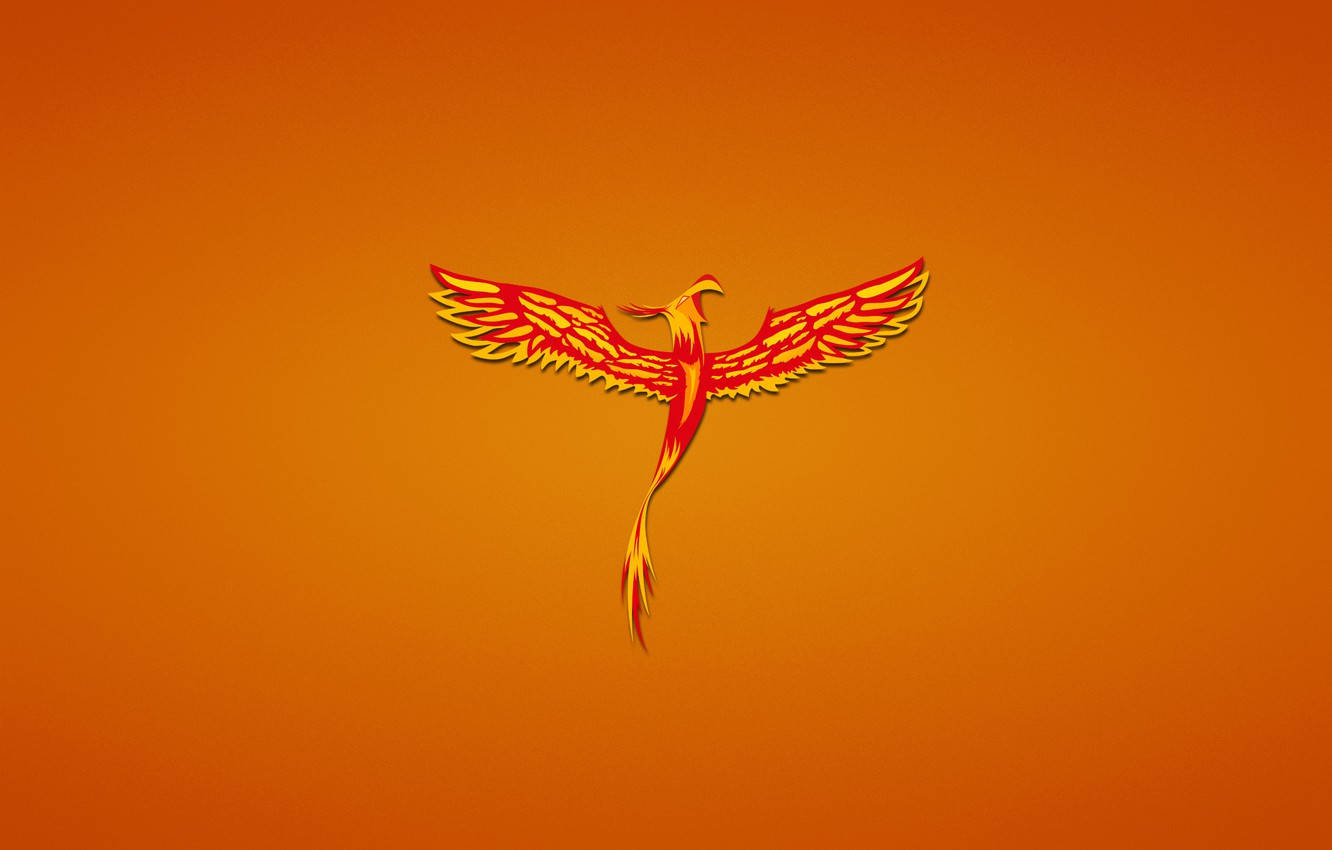 minimal phoenix, fire wings, fiery phoenix, HD Desktop Wallpaper