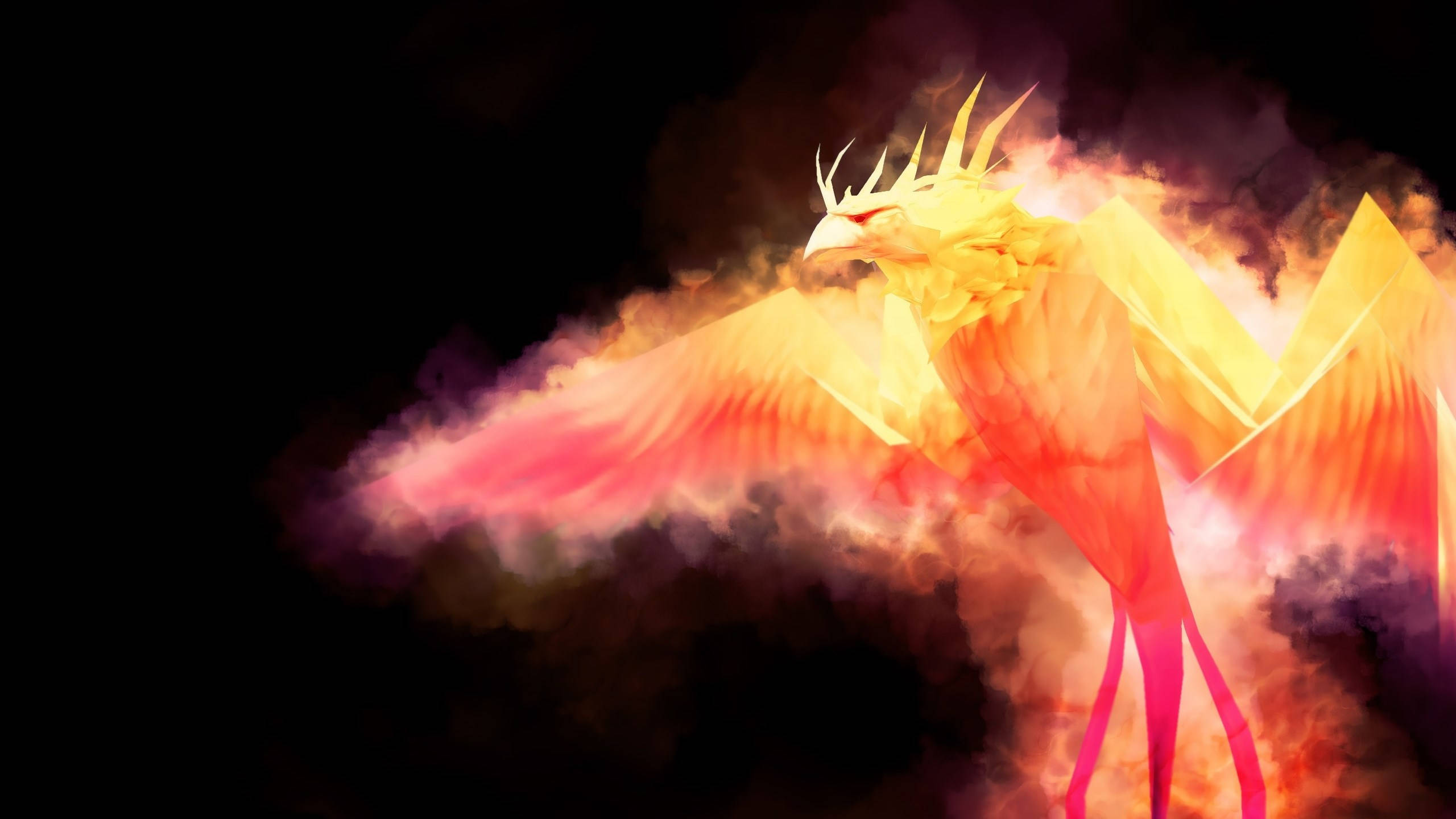 Fire Wings, phoenix, fiery wings, 2K Desktop Wallpaper