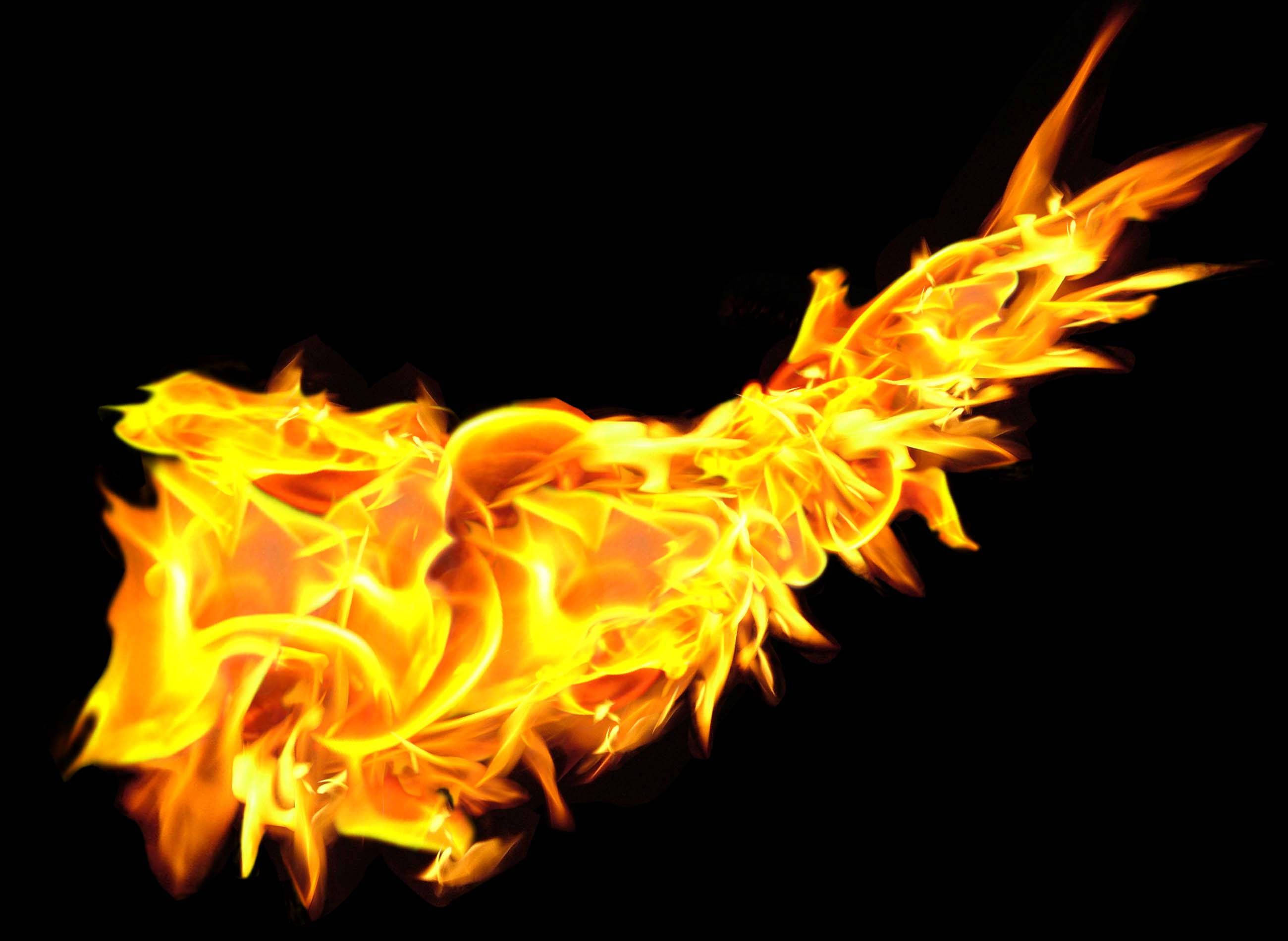 Fire Wings, orange, yellow, 2K Desktop Wallpaper