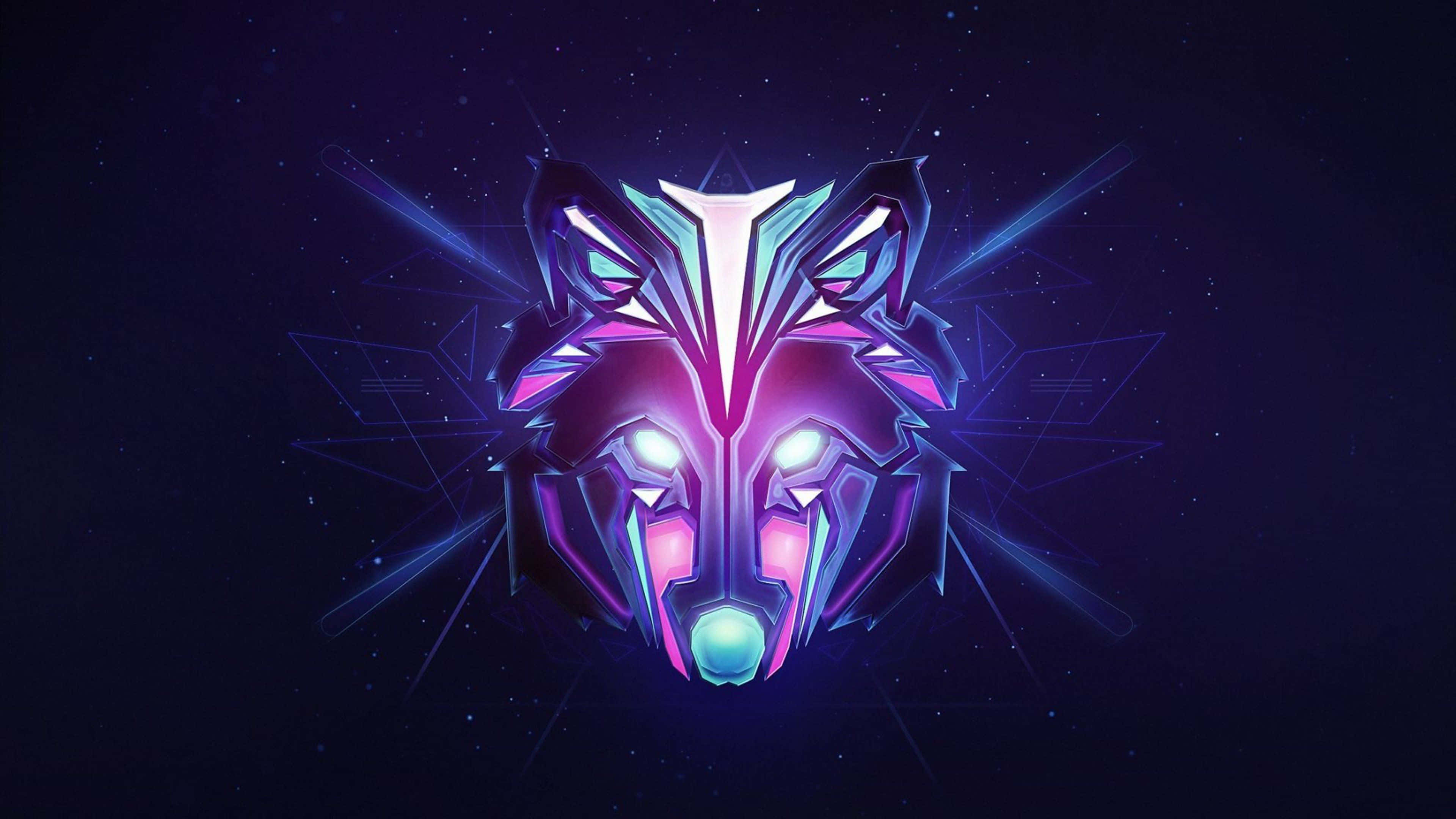 Fire and Water Coalesced, neon purple, blue accents, 4K Desktop Wallpaper