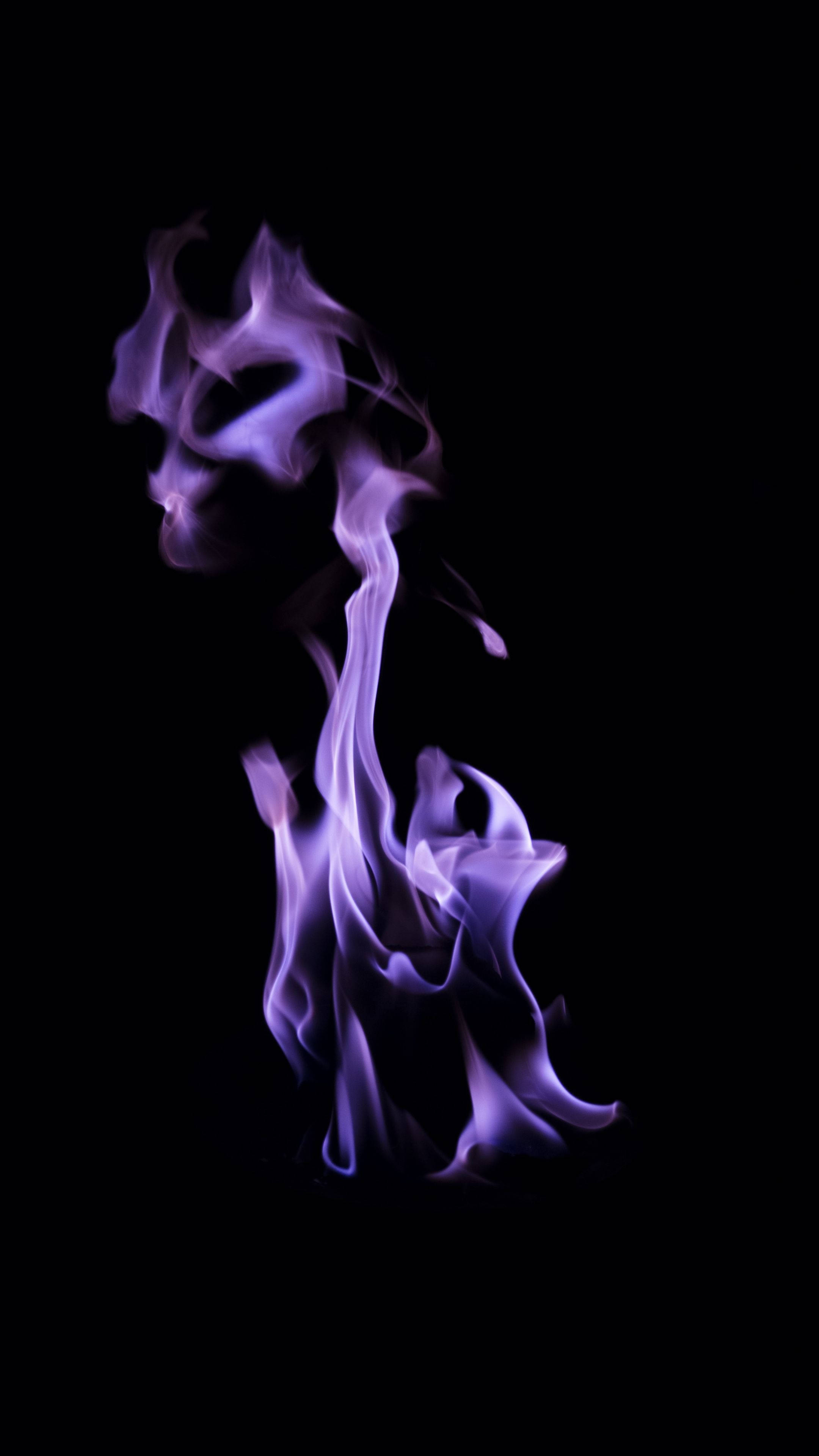 purple flame, 4K Ultra HD, dark phone, 4K Phone Wallpaper