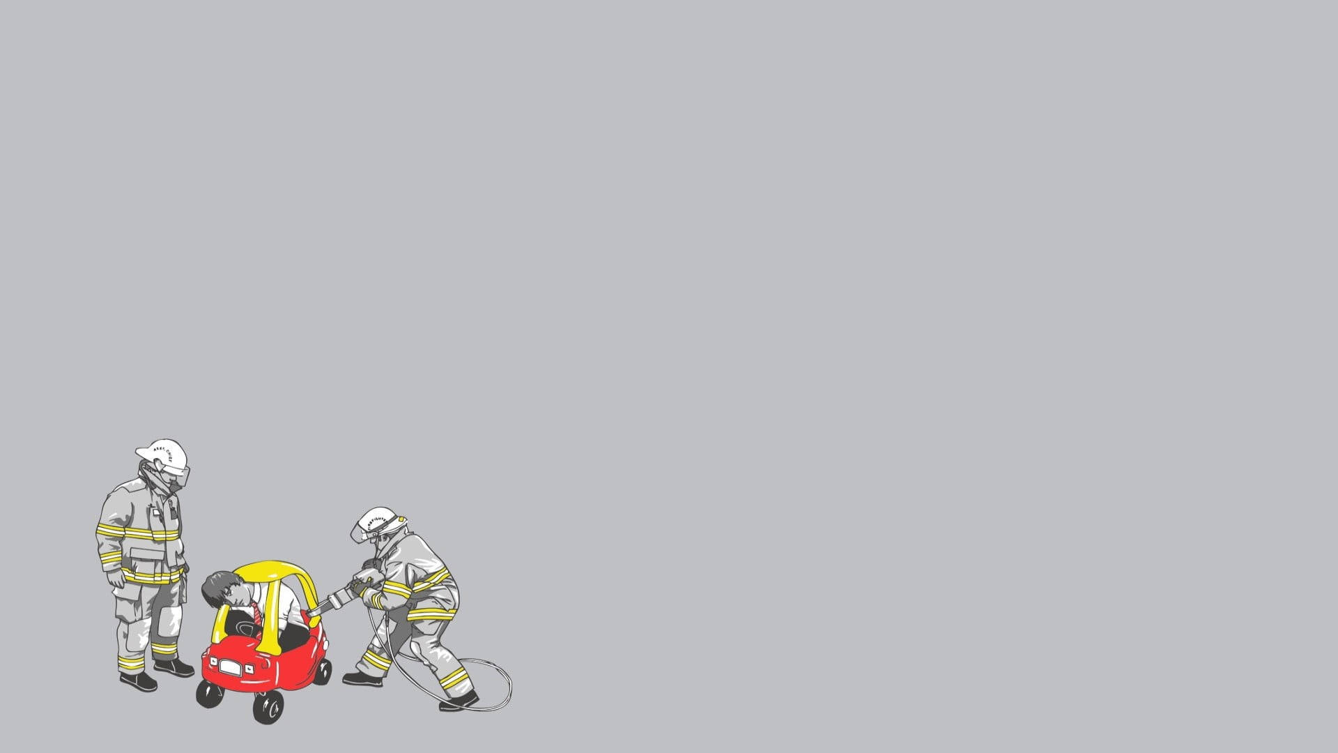 firefighters, full gear, child, Full HD Desktop Wallpaper