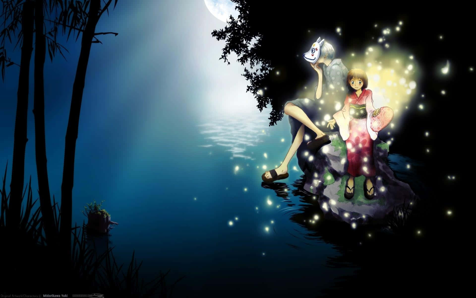 Firefly HD, fox spirit, girl in a kimono, Full HD Desktop Wallpaper