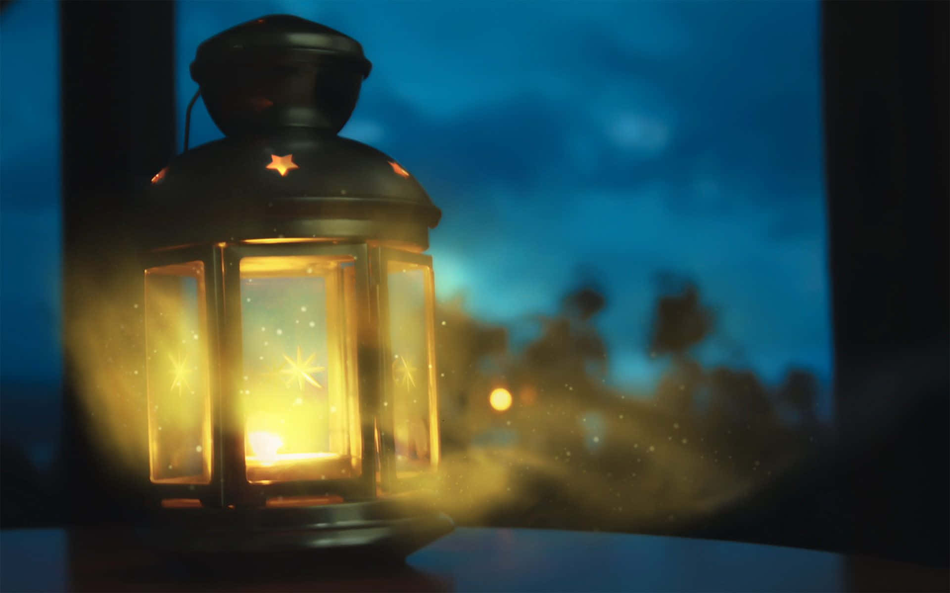 Firefly HD, dusky blue sky, glowing lantern, Full HD Desktop Wallpaper