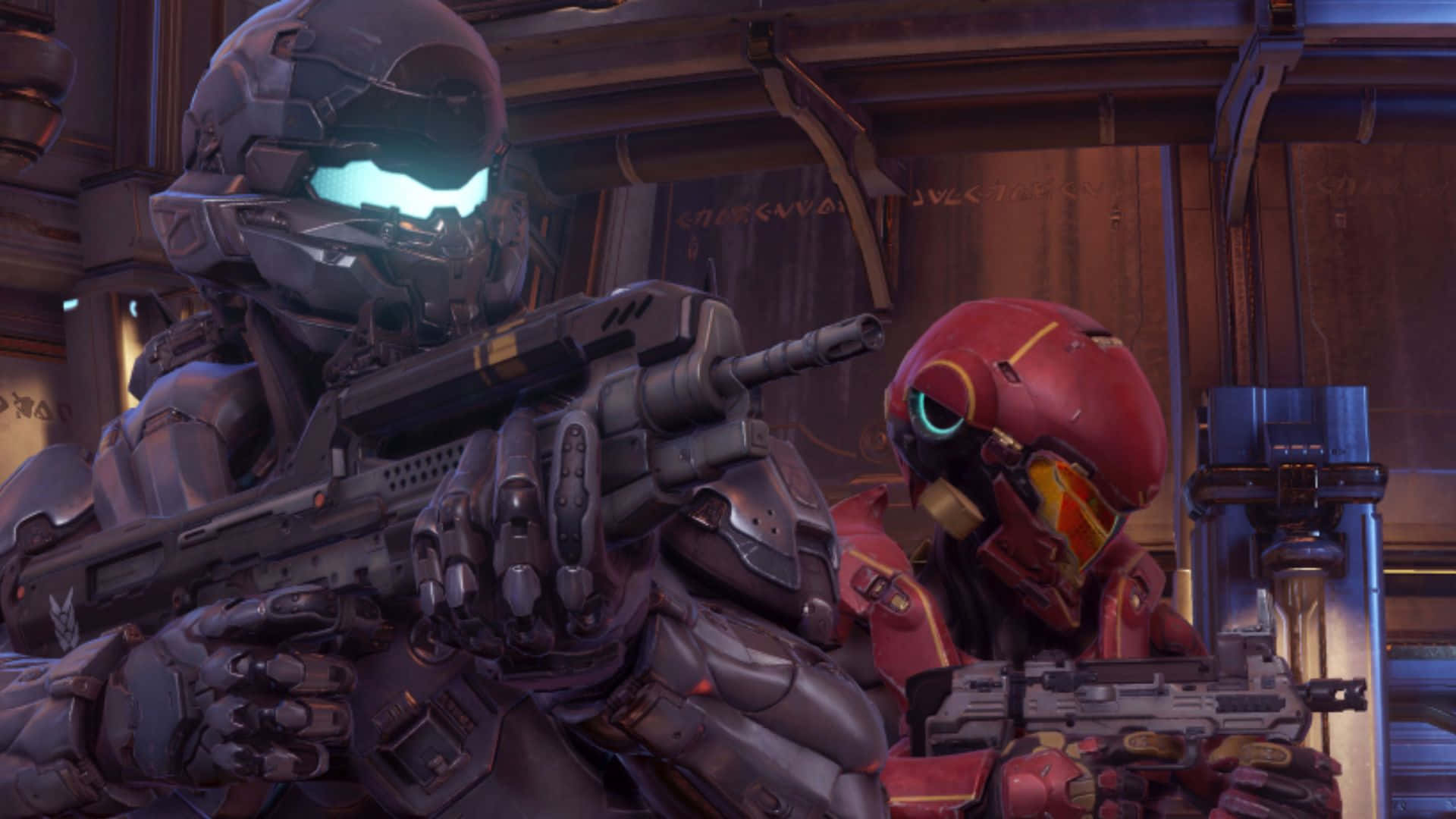 Fireteam Osiris, futuristic combat gear, dimly lit industrial setting, Full HD Desktop Wallpaper