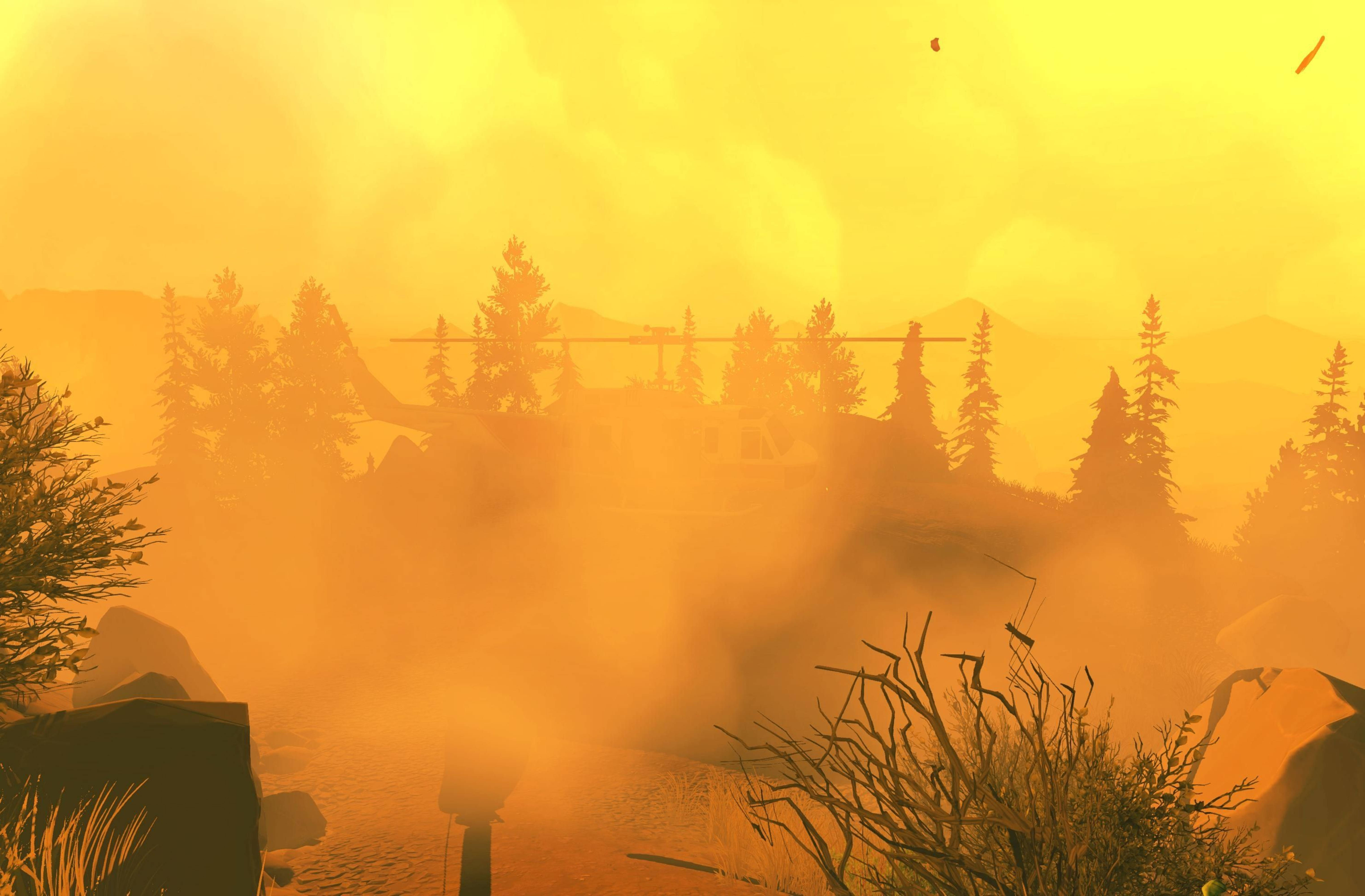 Firewatch, crashed helicopter, misty forest, 5K Desktop Wallpaper