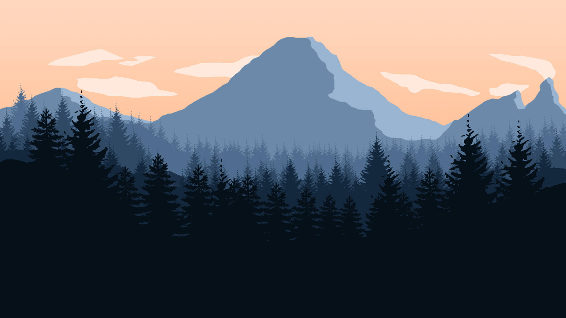 Firewatch, Gray Mountain, peach sunset, Full HD Desktop Wallpaper