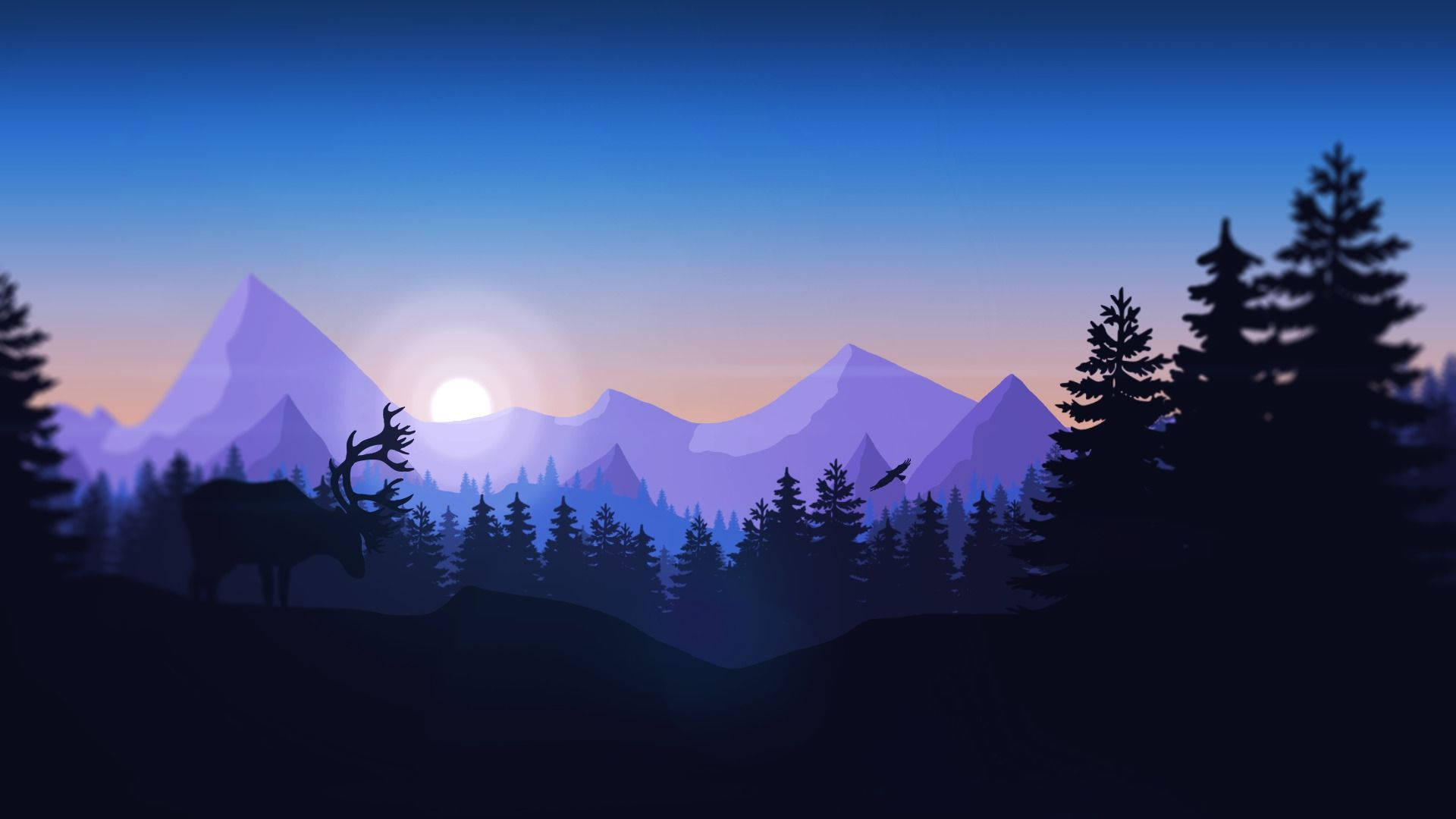 Firewatch, Purple Mountain, twilight, Full HD Desktop Wallpaper