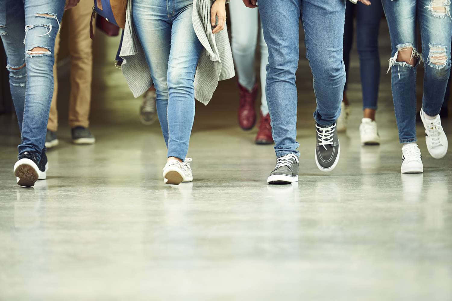 First day of school, students, jeans, HD Desktop Wallpaper