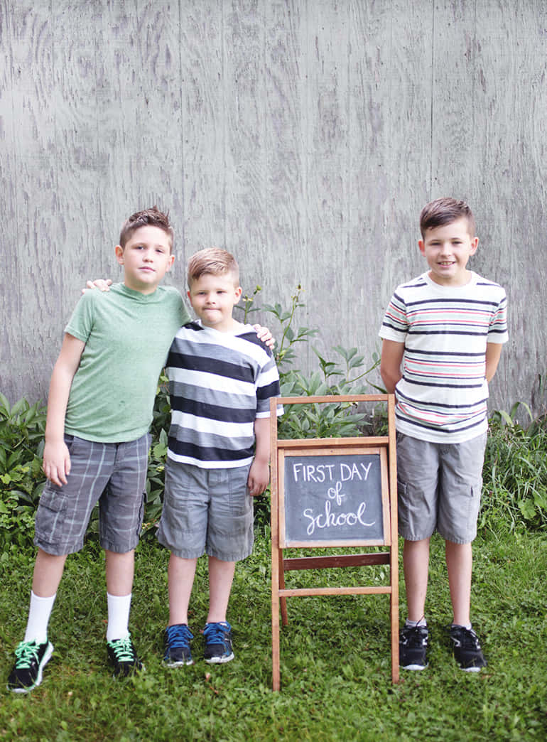 first day of school, chalkboard sign, grass, SD Phone Wallpaper