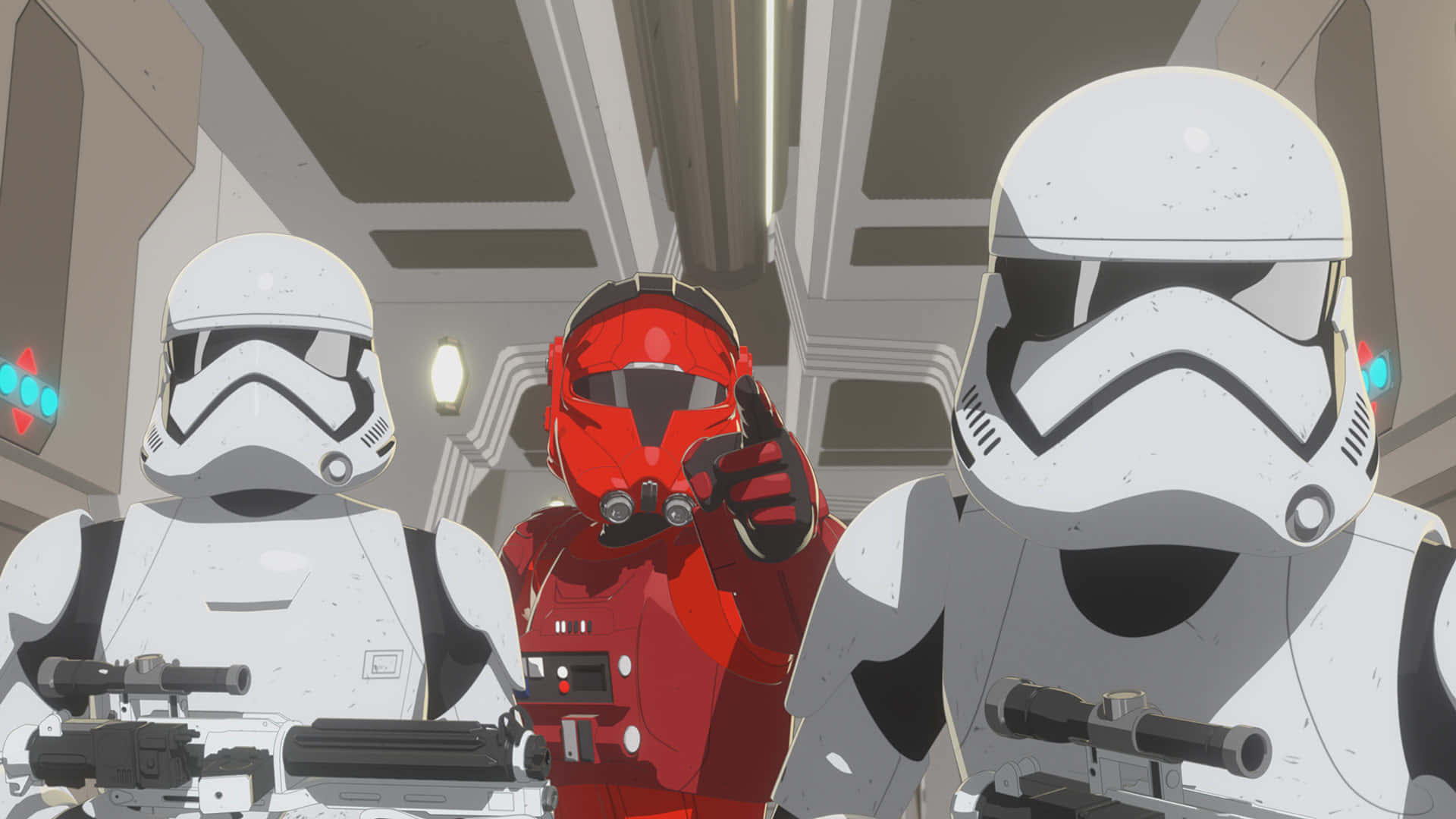 First Order, stormtroopers, spaceship corridor, Full HD Desktop Wallpaper