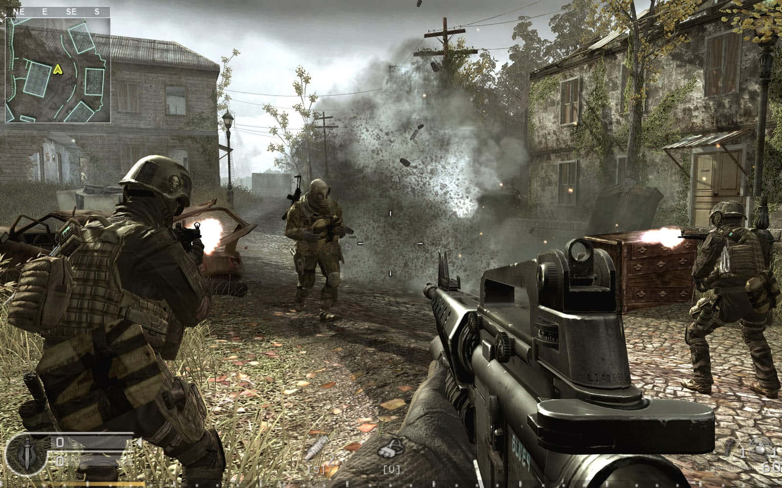 First-person shooter, tactical gear, smoke, HD Desktop Wallpaper