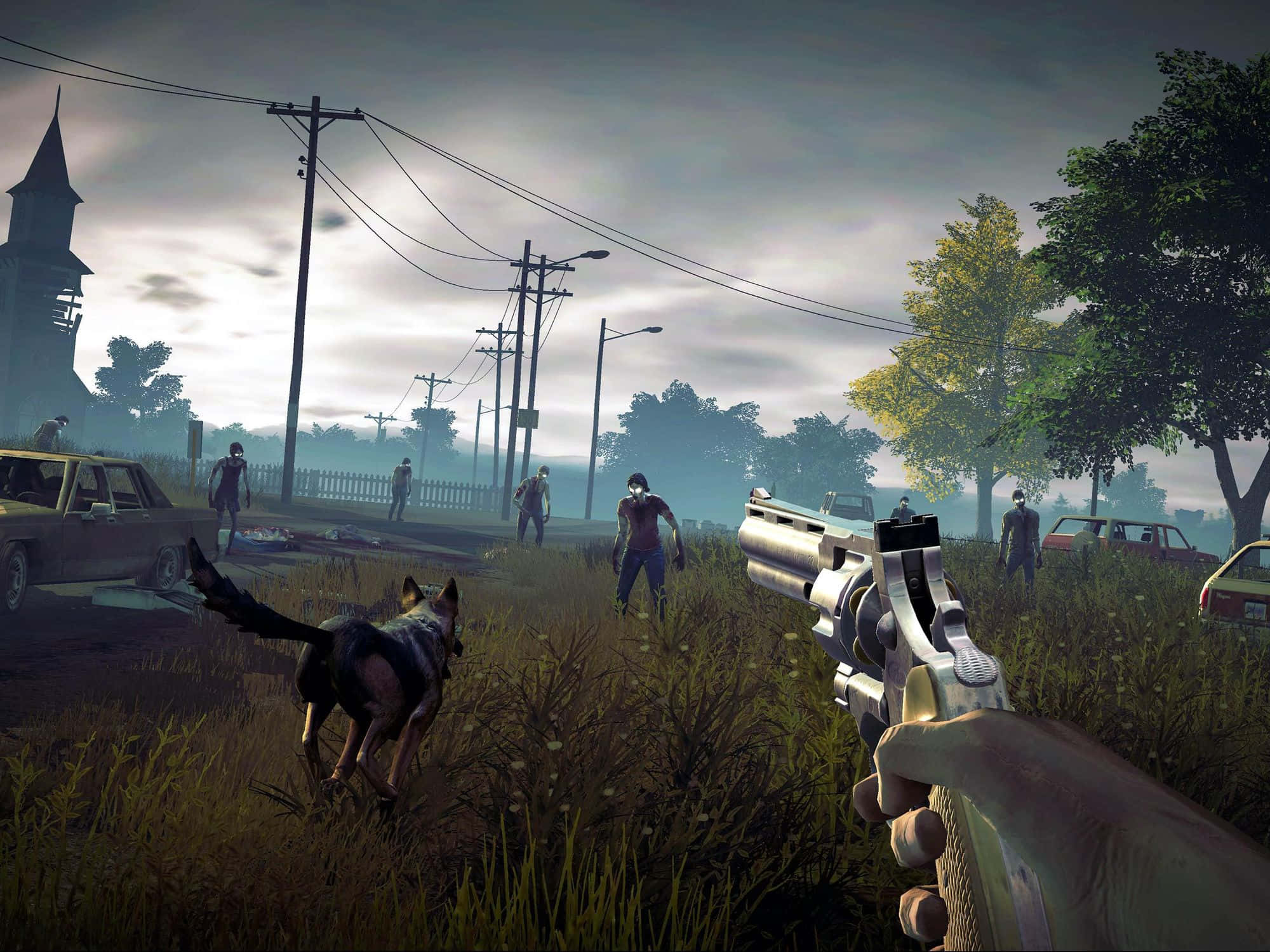 First-person Shooter, revolver, zombies, Full HD Desktop Wallpaper