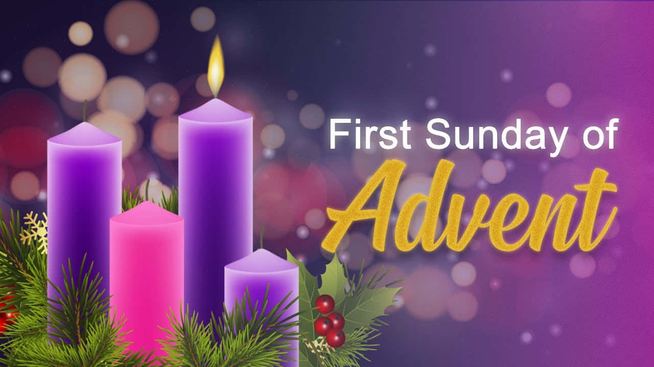 First Sunday of Advent, purple candles, pink candles, HD Desktop Wallpaper