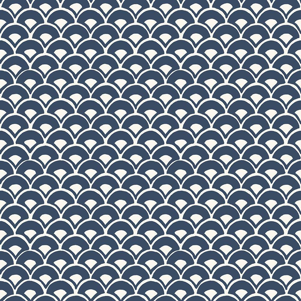 Art Deco, scallop fish scale pattern, navy blue, SD Desktop Wallpaper