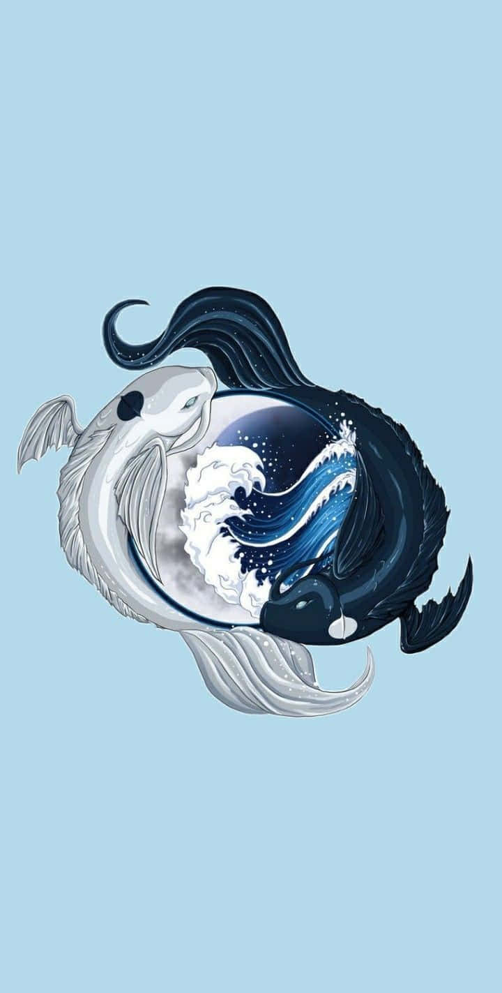 yin yang symbol, two fish, white fish, HD Phone Wallpaper